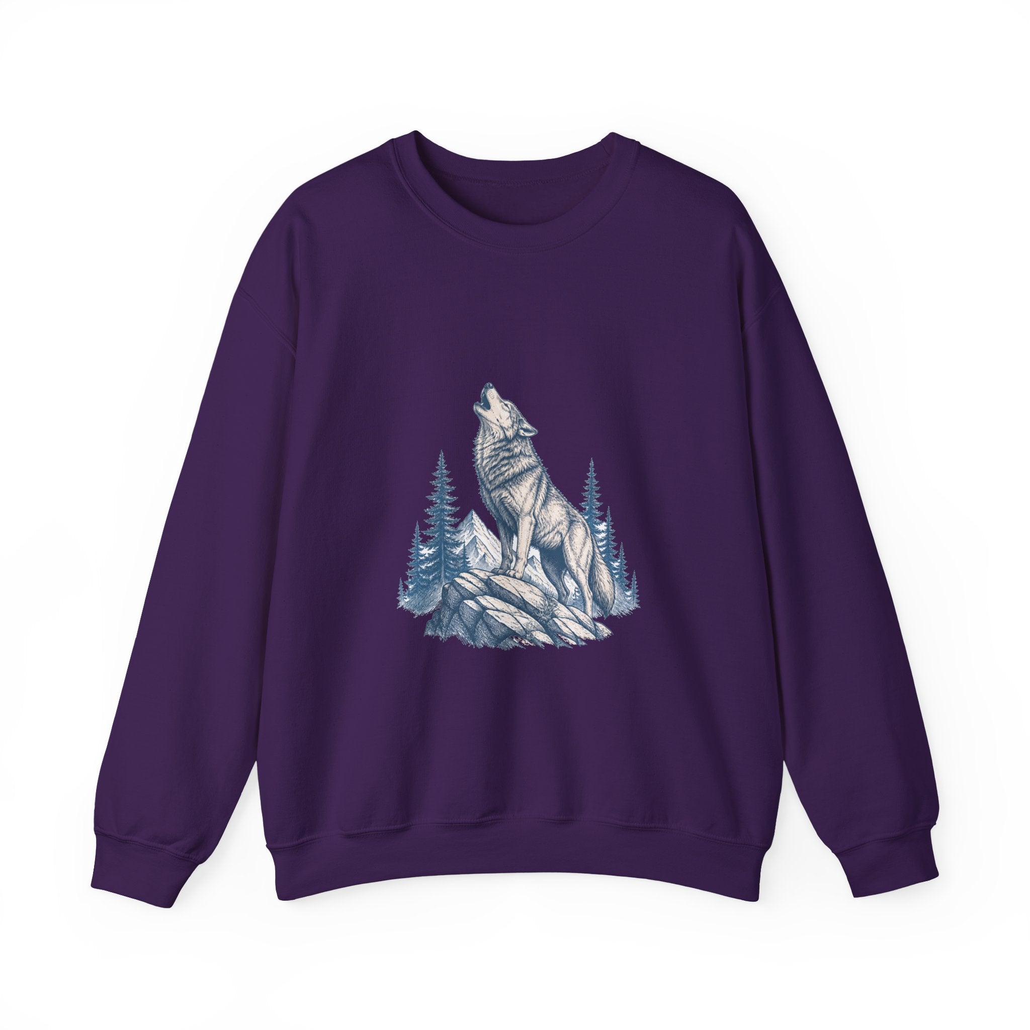 Matching Couple Sweatshirt - Wolf & Dove Matching Couple Premium Fleece Sweatshirt Hand-Drawn Art His Hers Anniversary Gift - Design A