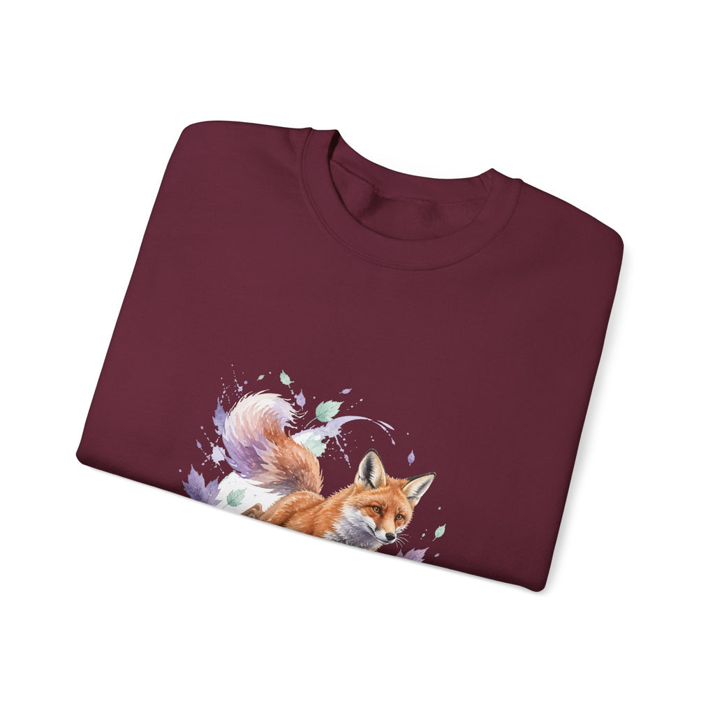 Matching Couple Sweatshirt - Fox & Rabbit Matching Couple Crewneck Sweatshirt Watercolor Art His Hers Engagement Gift - Design A