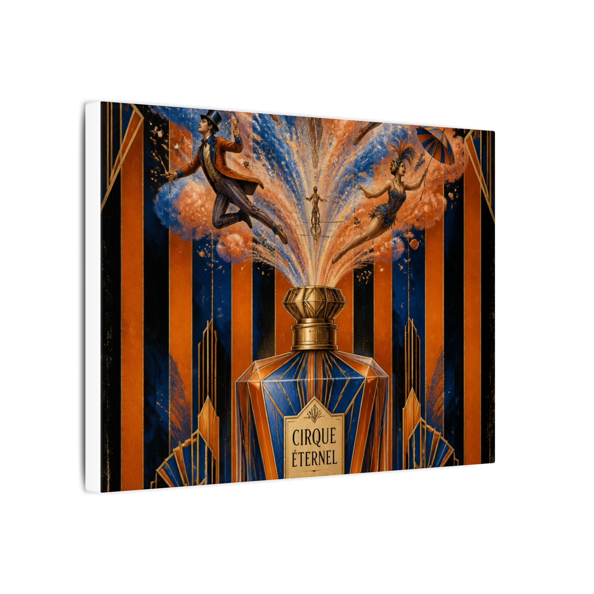 Perfume Bottle Fountain Wall Art Canvas 24×36 Art Deco Bar Area Decor Maximalist Print