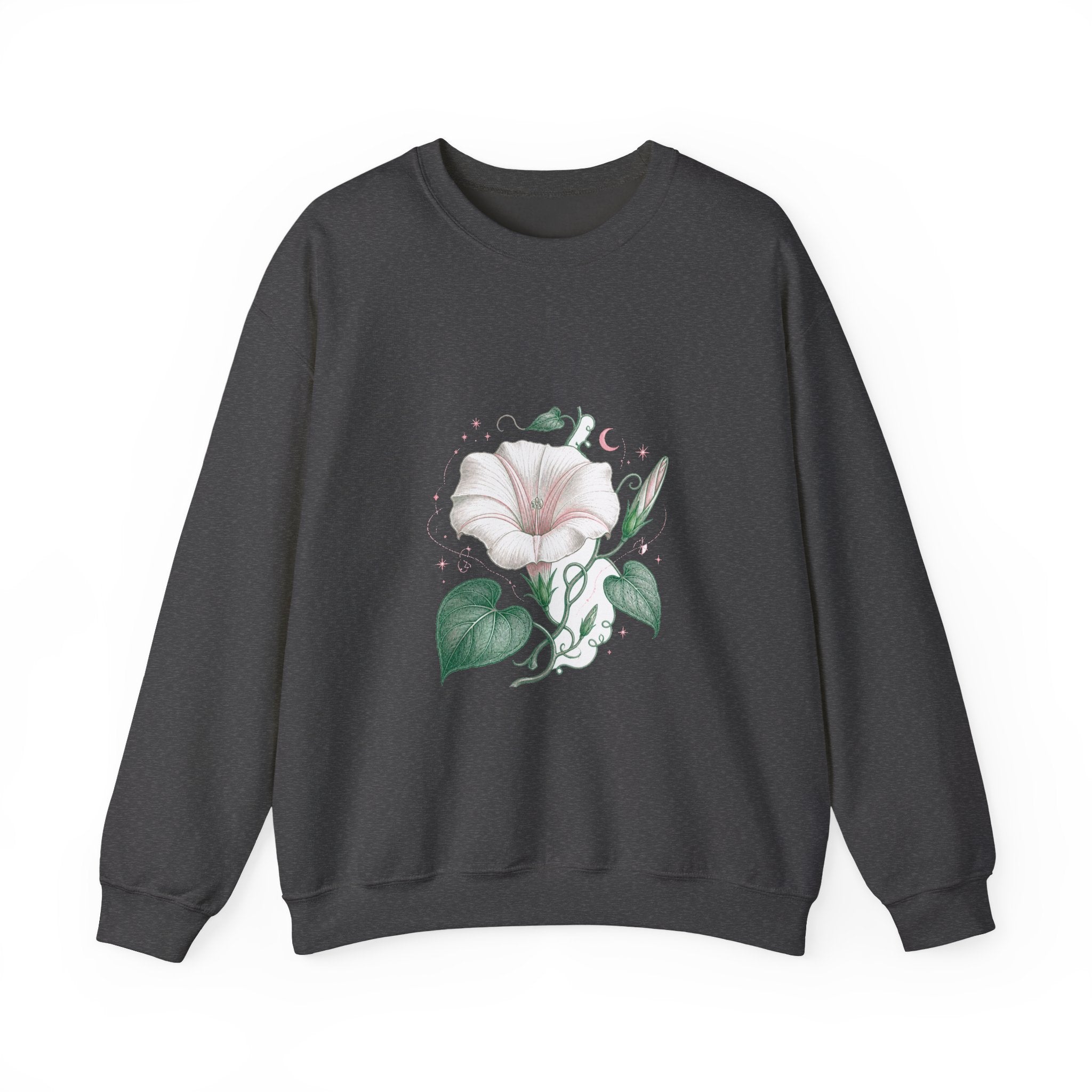 Matching Couple Sweatshirt - Sunflower & Moonflower Matching Couple Crewneck Sweatshirt Vintage Art His Hers Wedding Gift - Design B