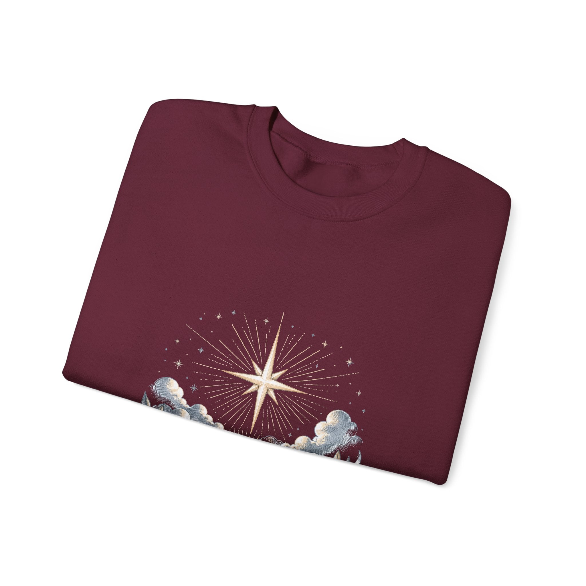 Matching Couple Sweatshirt - Evening & Morning Star Matching Couple Crewneck Sweatshirt Hand-Drawn Art His Hers Best Friend Gift - Design B