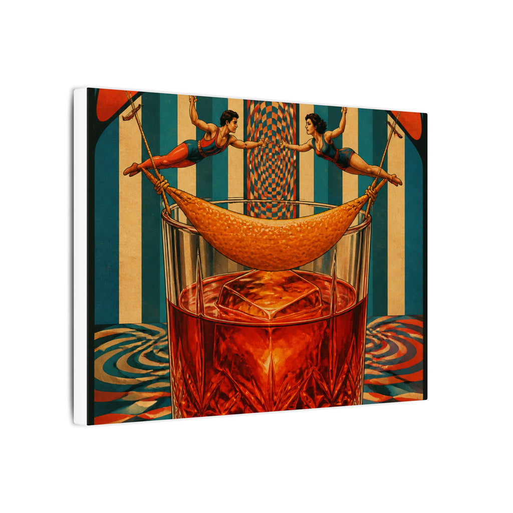Negroni Trapeze Act Wall Art Canvas 16×20 Psychedelic Cafe Decor Maximalist Print
