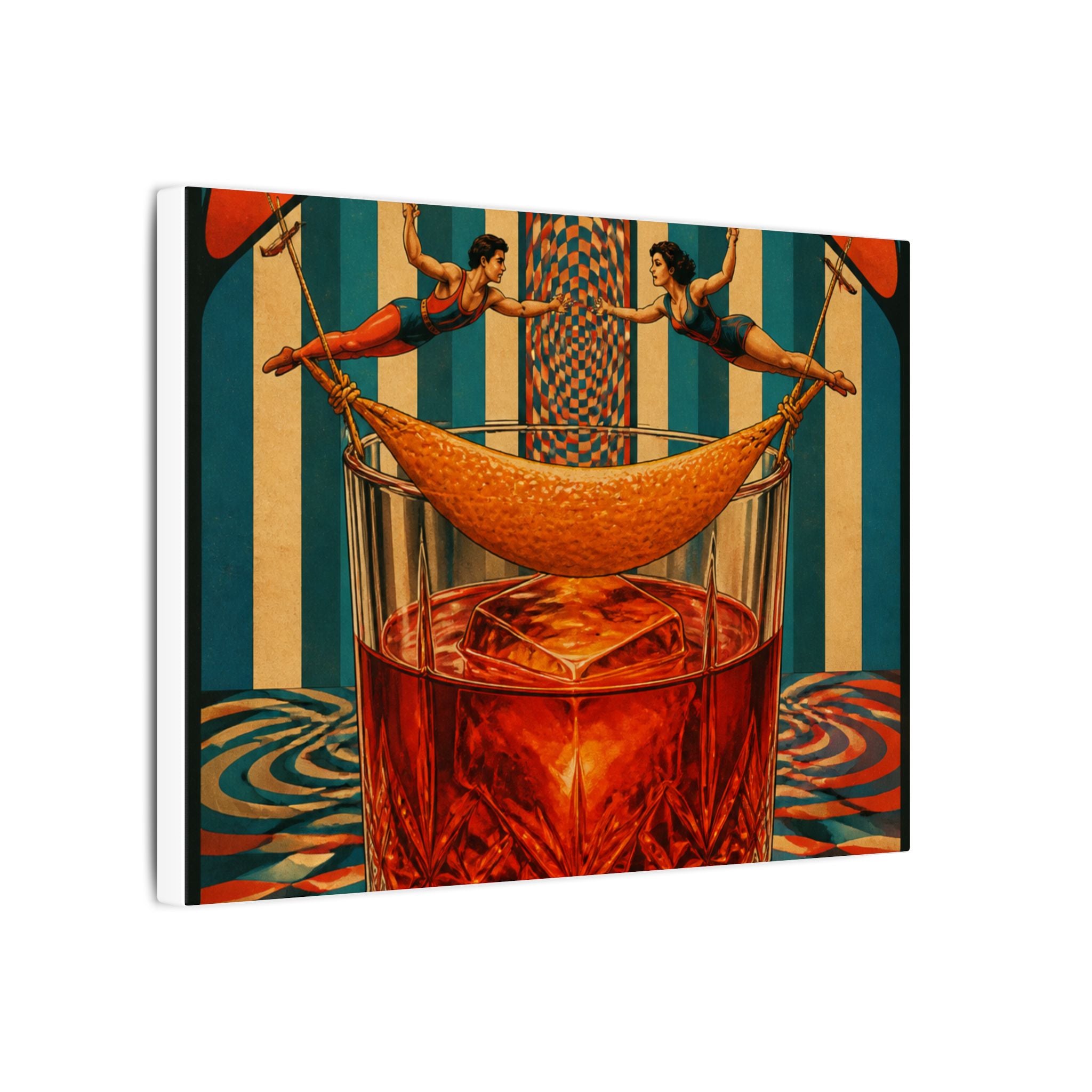 Negroni Trapeze Act Wall Art Canvas 16×20 Psychedelic Cafe Decor Maximalist Print