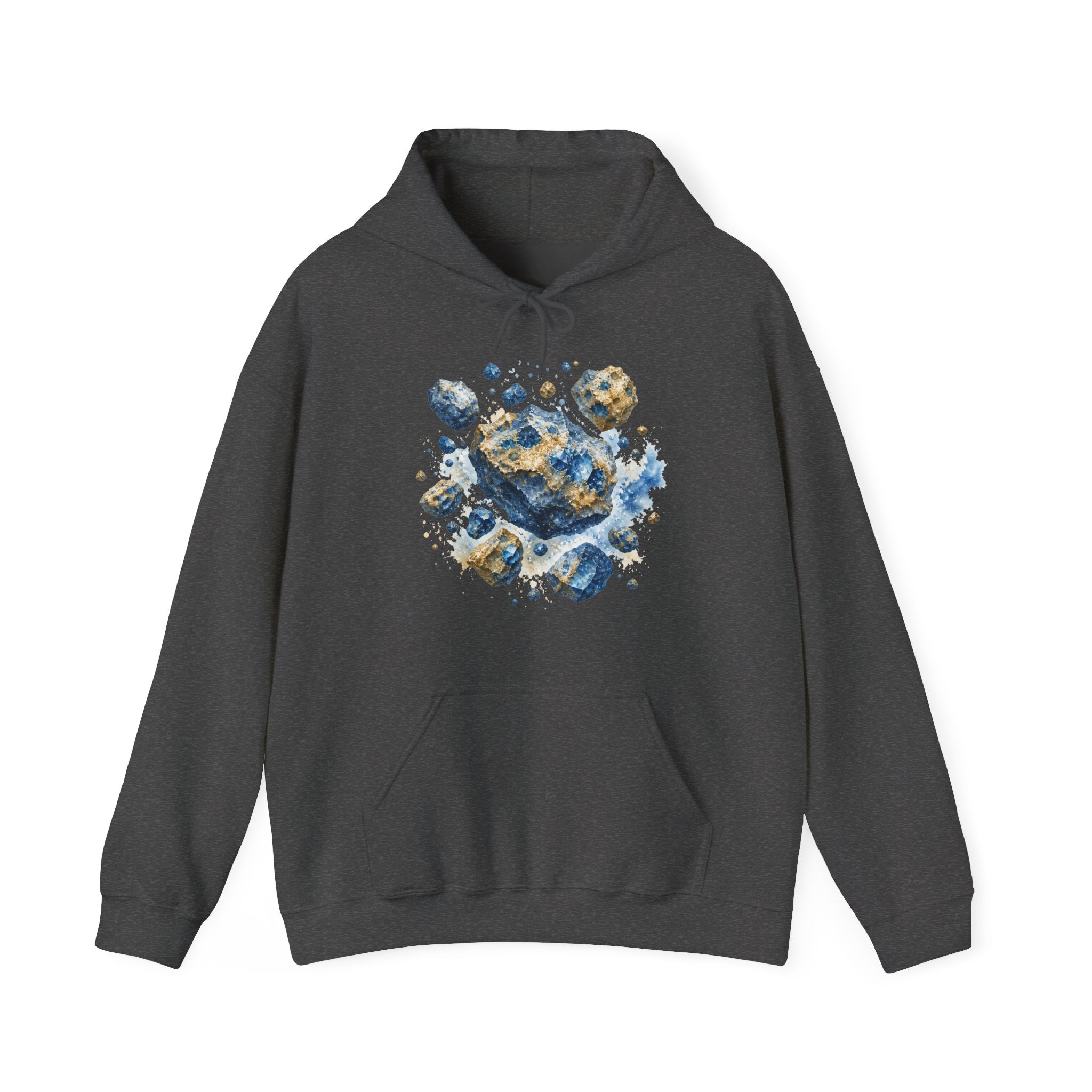 Matching Couple Sweatshirt - Comet & Asteroid Matching Couple Hooded Sweatshirt Watercolor Art His Hers Engagement Gift - Design B
