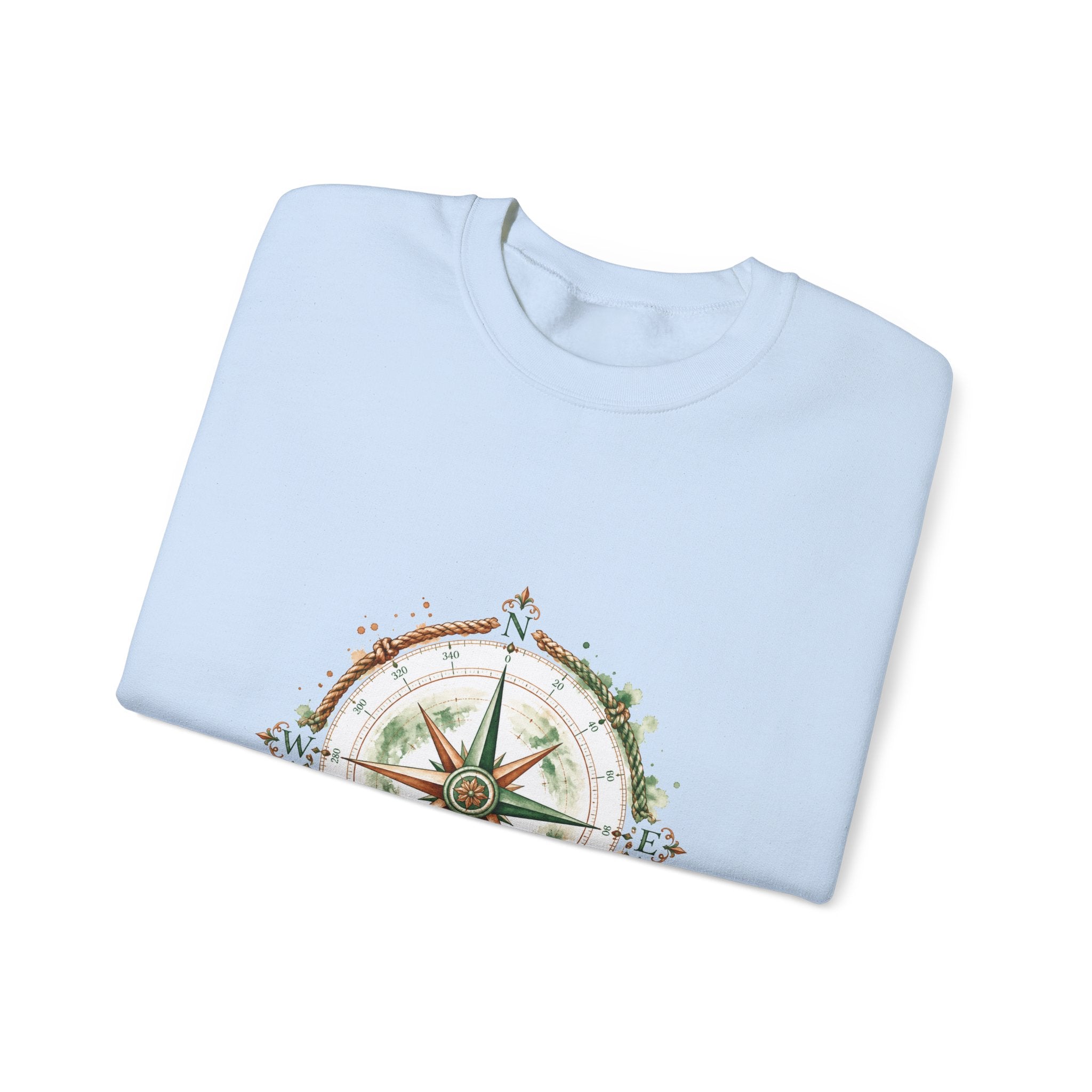 Matching Couple Sweatshirt - Compass North & South Matching Couple Comfort Colors Crew Watercolor Art His Hers Birthday Gift - Design A