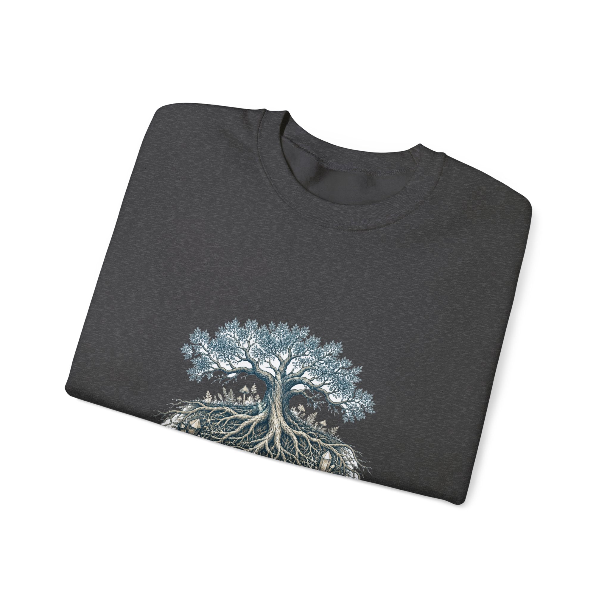 Matching Couple Sweatshirt - Ancient Oak & Deep Roots Matching Couple Comfort Colors Crew Hand-Drawn Art His Hers Anniversary Gift - Design B