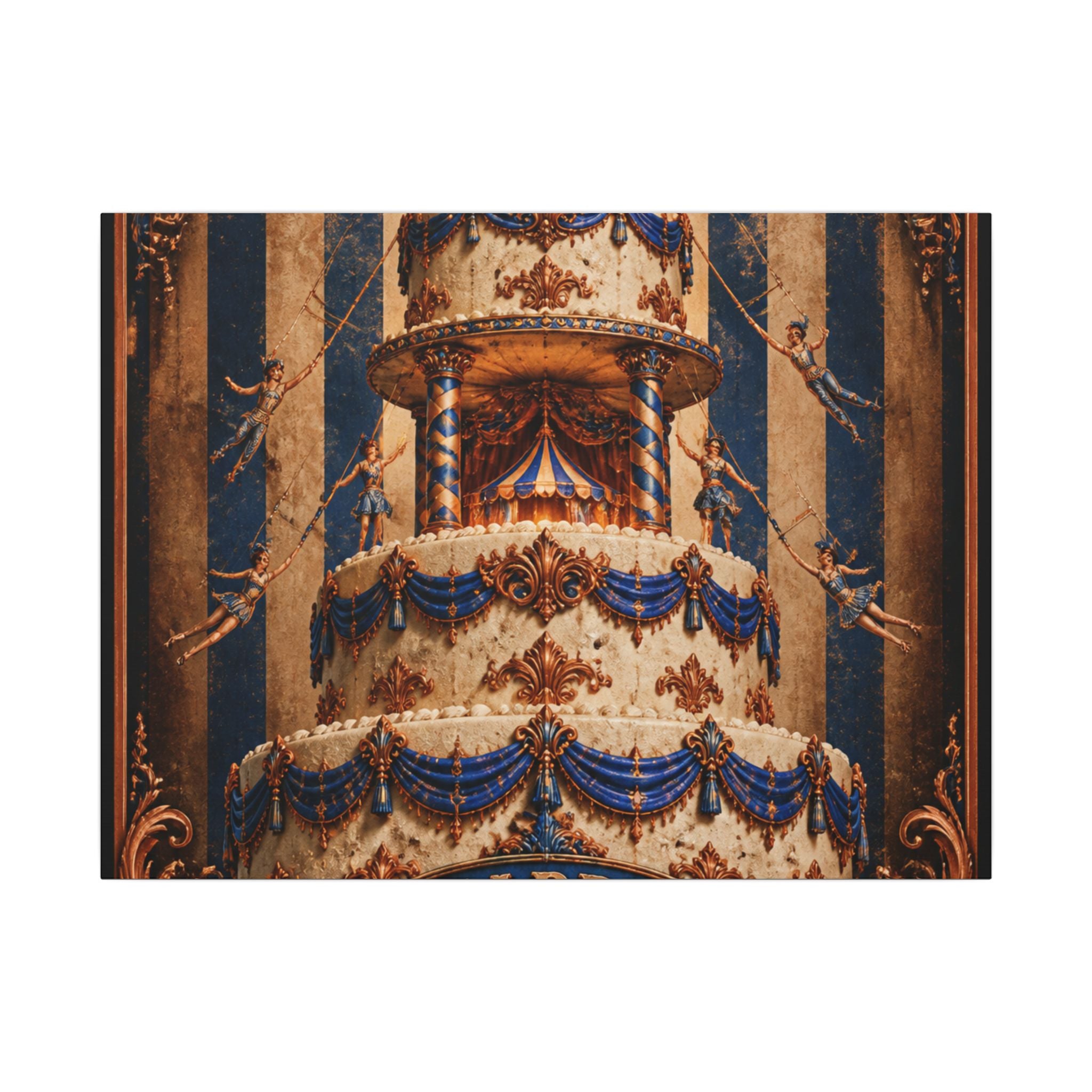 Birthday Cake Trapeze Wall Art Canvas 16×20 Baroque Home Office Decor Maximalist Print