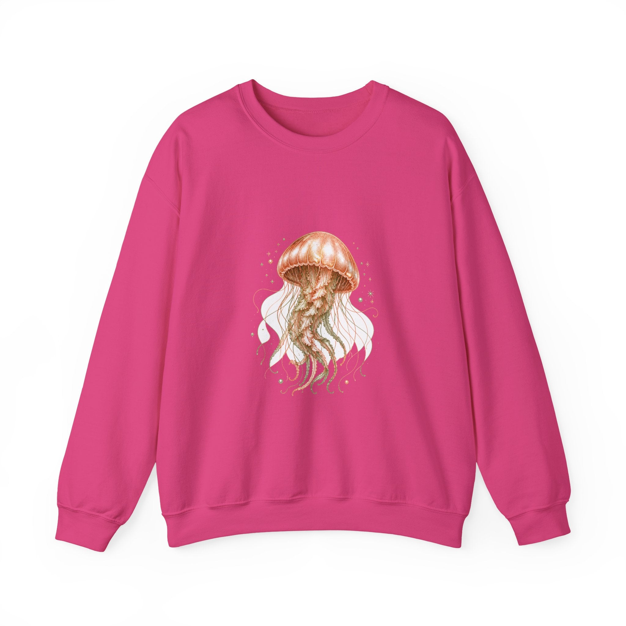 Matching Couple Sweatshirt - Octopus & Jellyfish Matching Couple Comfort Colors Crew Hand-Drawn Art His Hers Anniversary Gift - Design B
