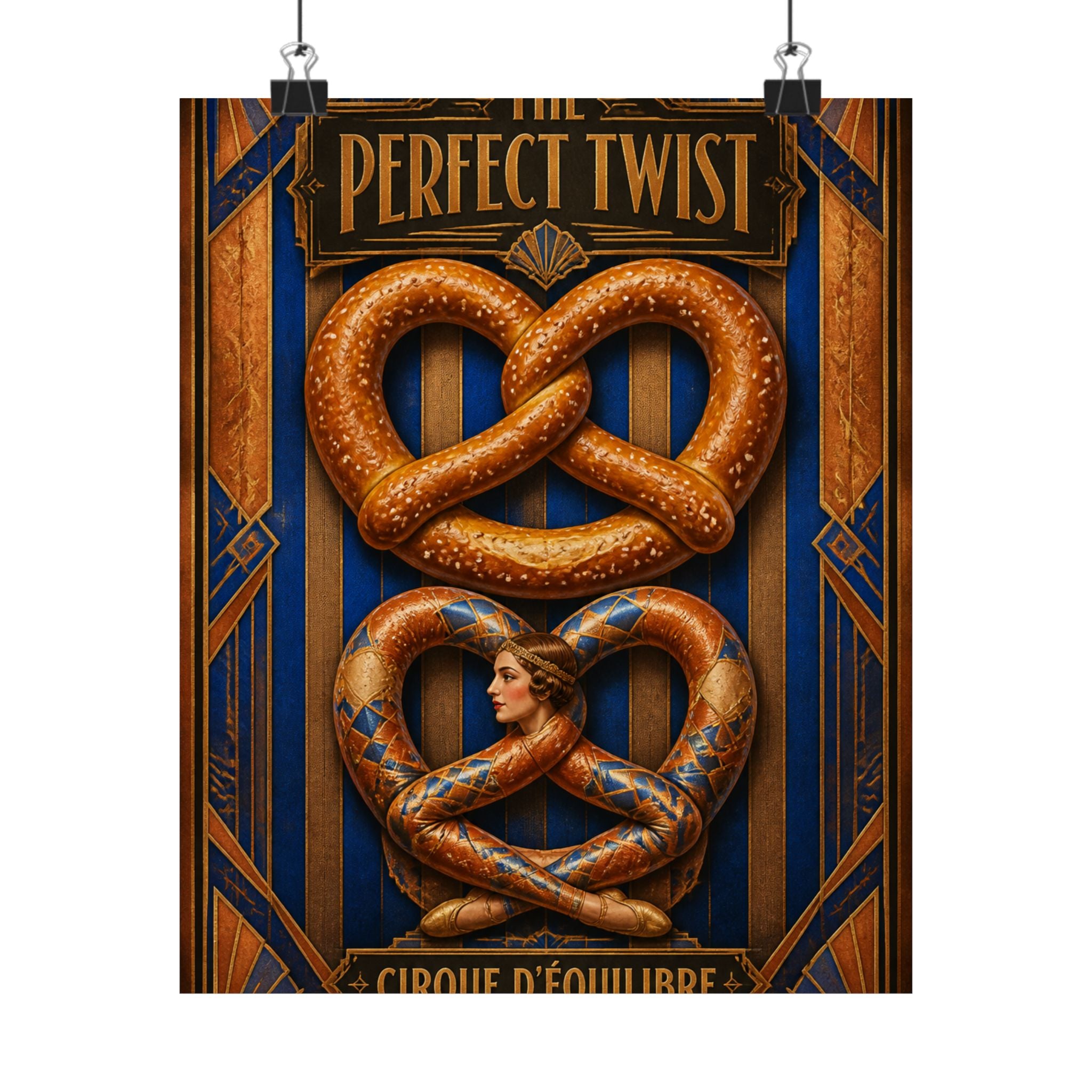Pretzel Contortionist Wall Art Poster 18×24 Art Deco Entryway Decor Maximalist Print