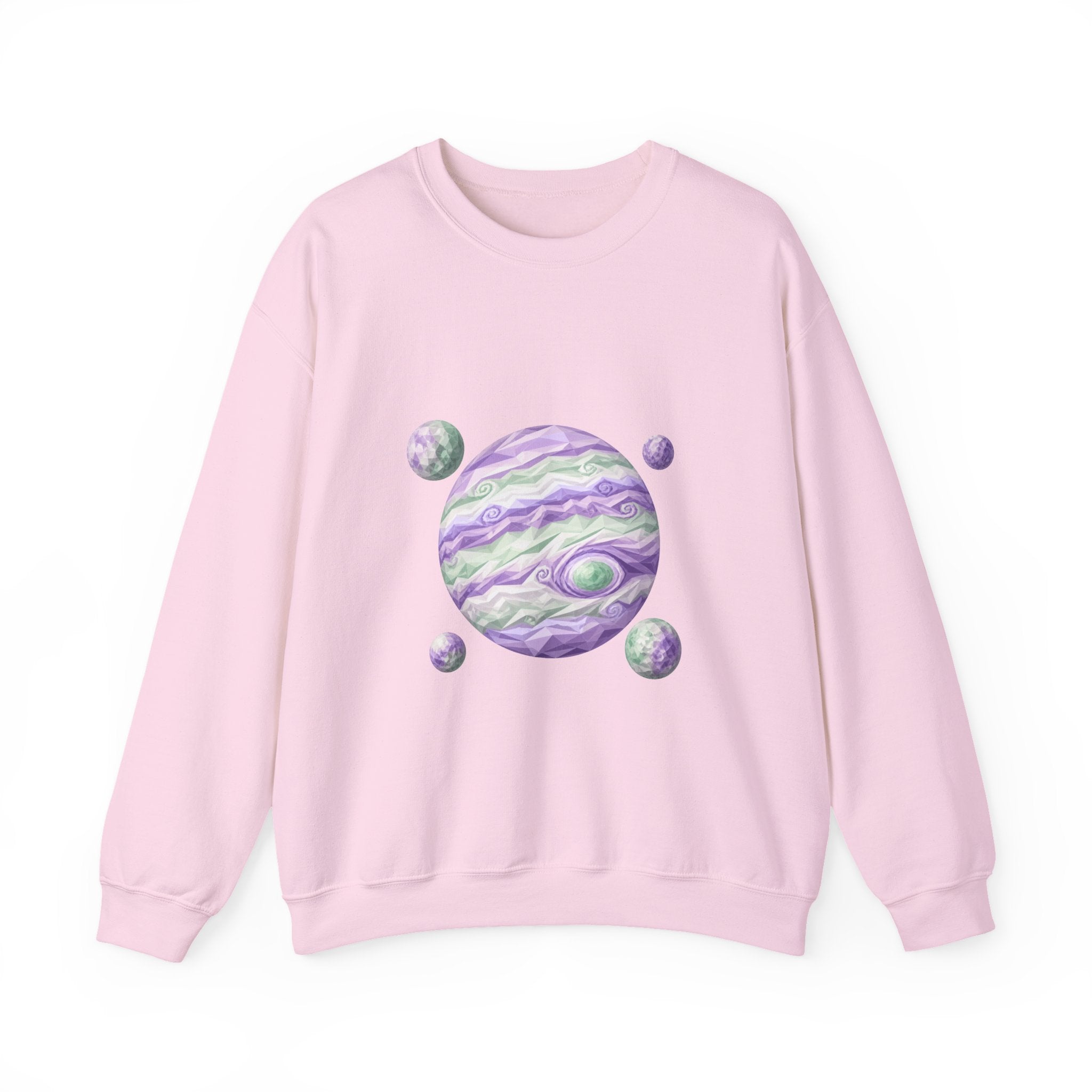Matching Couple Sweatshirt - Saturn & Jupiter Matching Couple Crewneck Sweatshirt Geometric Art His Hers Couple Gift - Design B