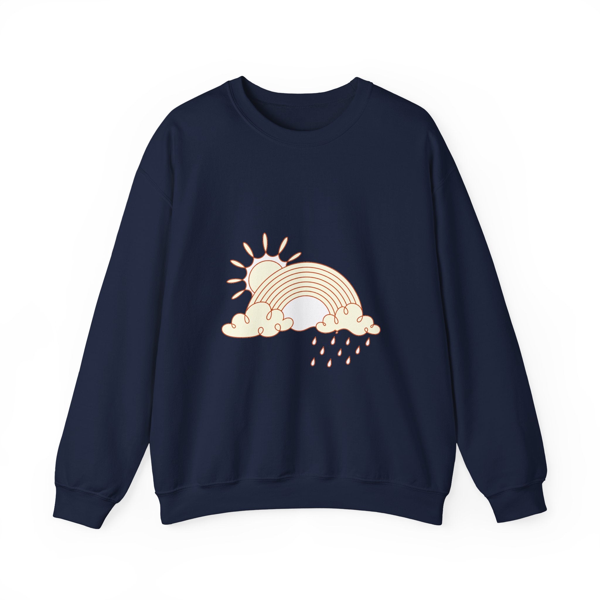 Matching Couple Sweatshirt - Storm & Rainbow Matching Couple Premium Fleece Sweatshirt Minimalist Art His Hers Christmas Gift - Design B