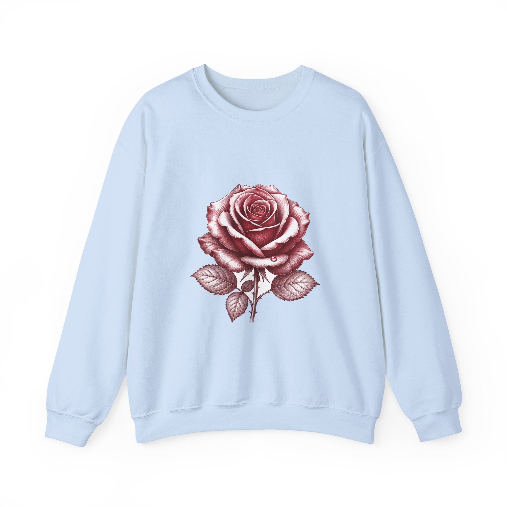 Matching Couple Sweatshirt - Rose & Thorn Matching Couple Crewneck Sweatshirt Hand-Drawn Art His Hers Best Friend Gift - Design A
