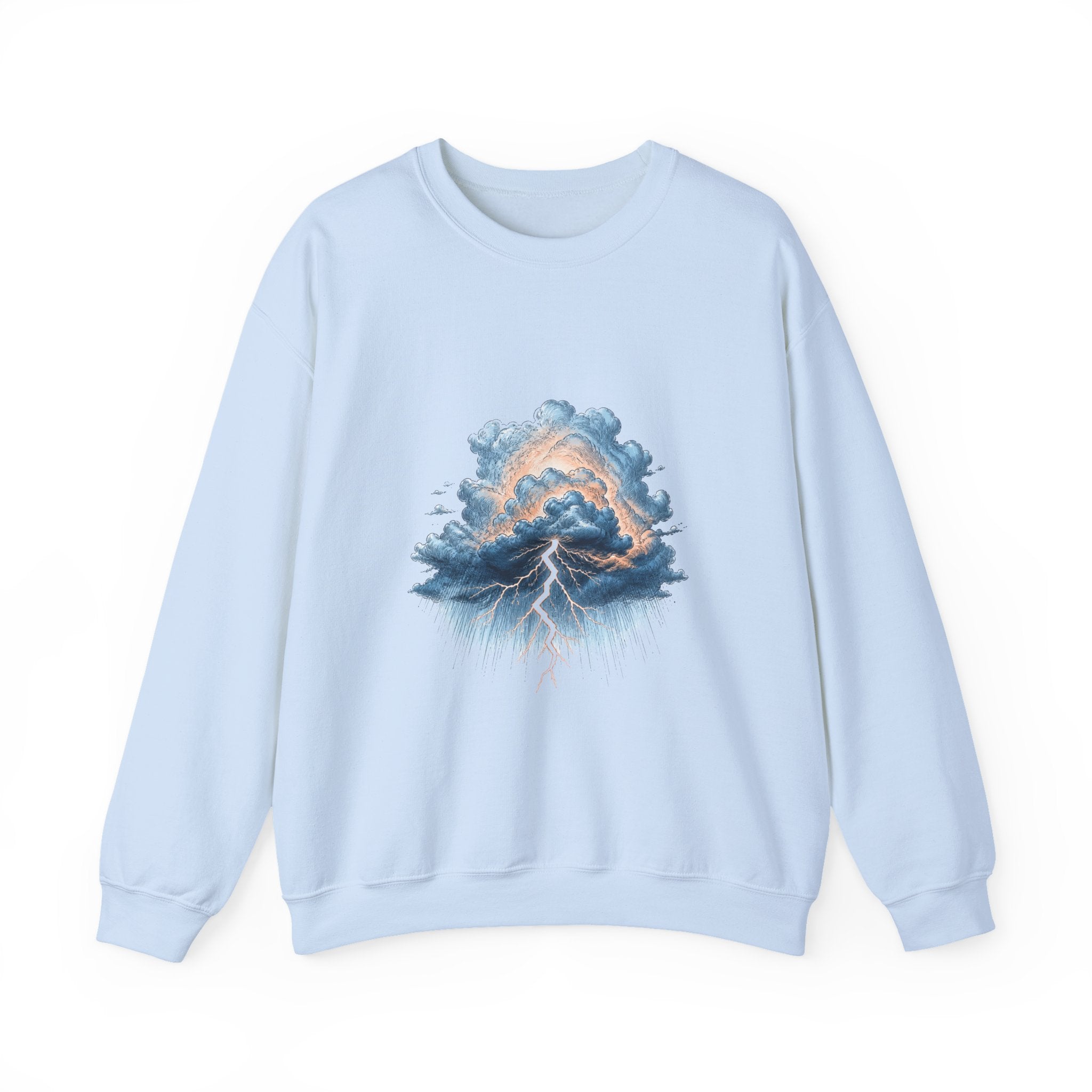 Matching Couple Sweatshirt - Storm & Rainbow Matching Couple Comfort Colors Crew Hand-Drawn Art His Hers Anniversary Gift - Design A