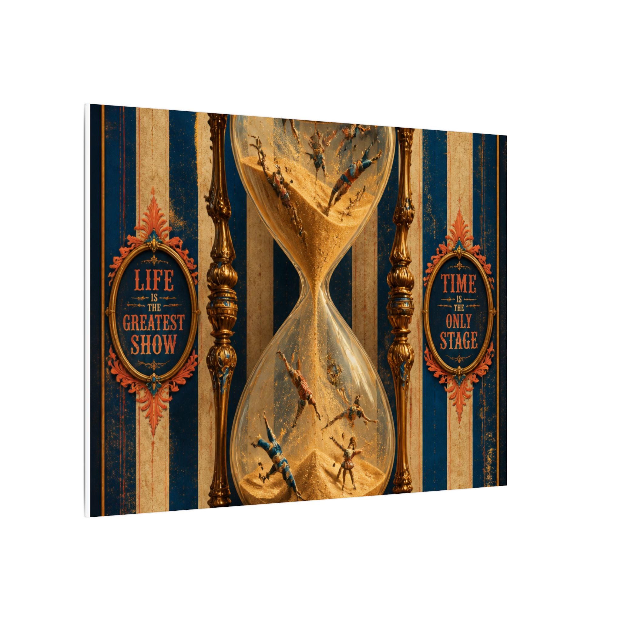 Hourglass Acrobats Wall Art Canvas 24×36 Baroque Studio Decor Maximalist Print