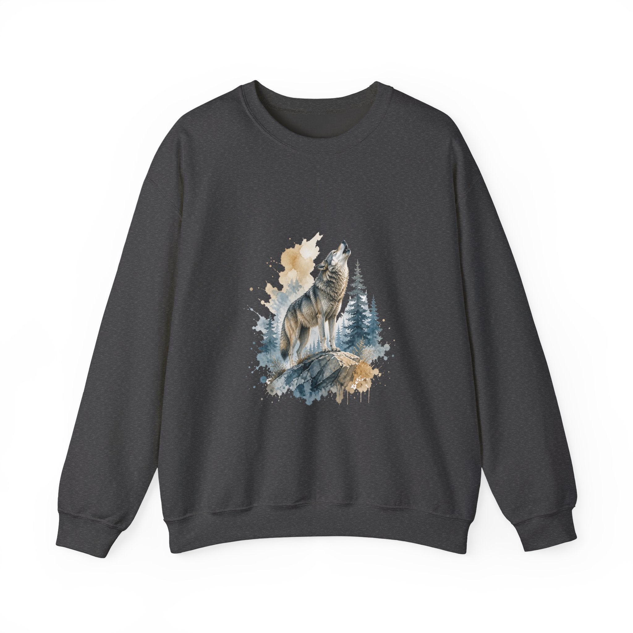 Matching Couple Sweatshirt - Wolf & Dove Matching Couple Premium Fleece Sweatshirt Watercolor Art His Hers Birthday Gift - Design A