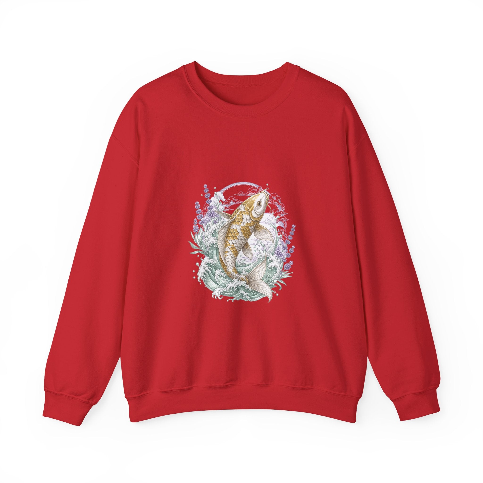 Matching Couple Sweatshirt - Koi Fish Yin Yang Matching Couple Crewneck Sweatshirt Vintage Art His Hers Wedding Gift - Design A