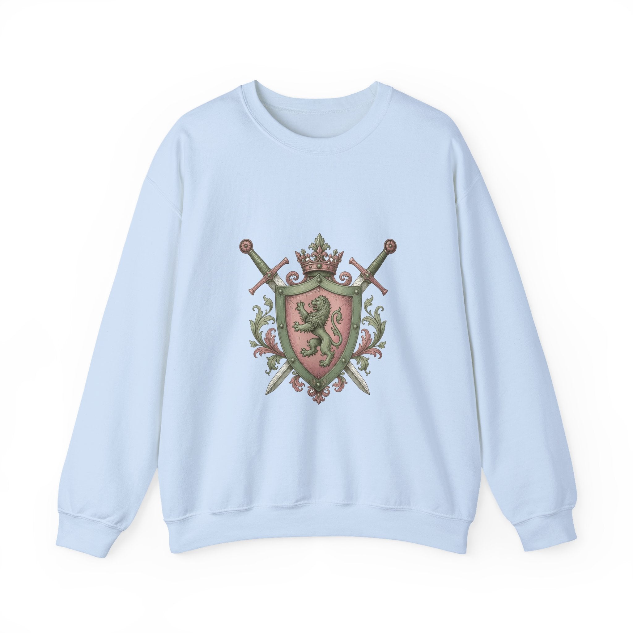 Matching Couple Sweatshirt - Crown & Shield Matching Couple Comfort Colors Crew Vintage Art His Hers Honeymoon Gift - Design B
