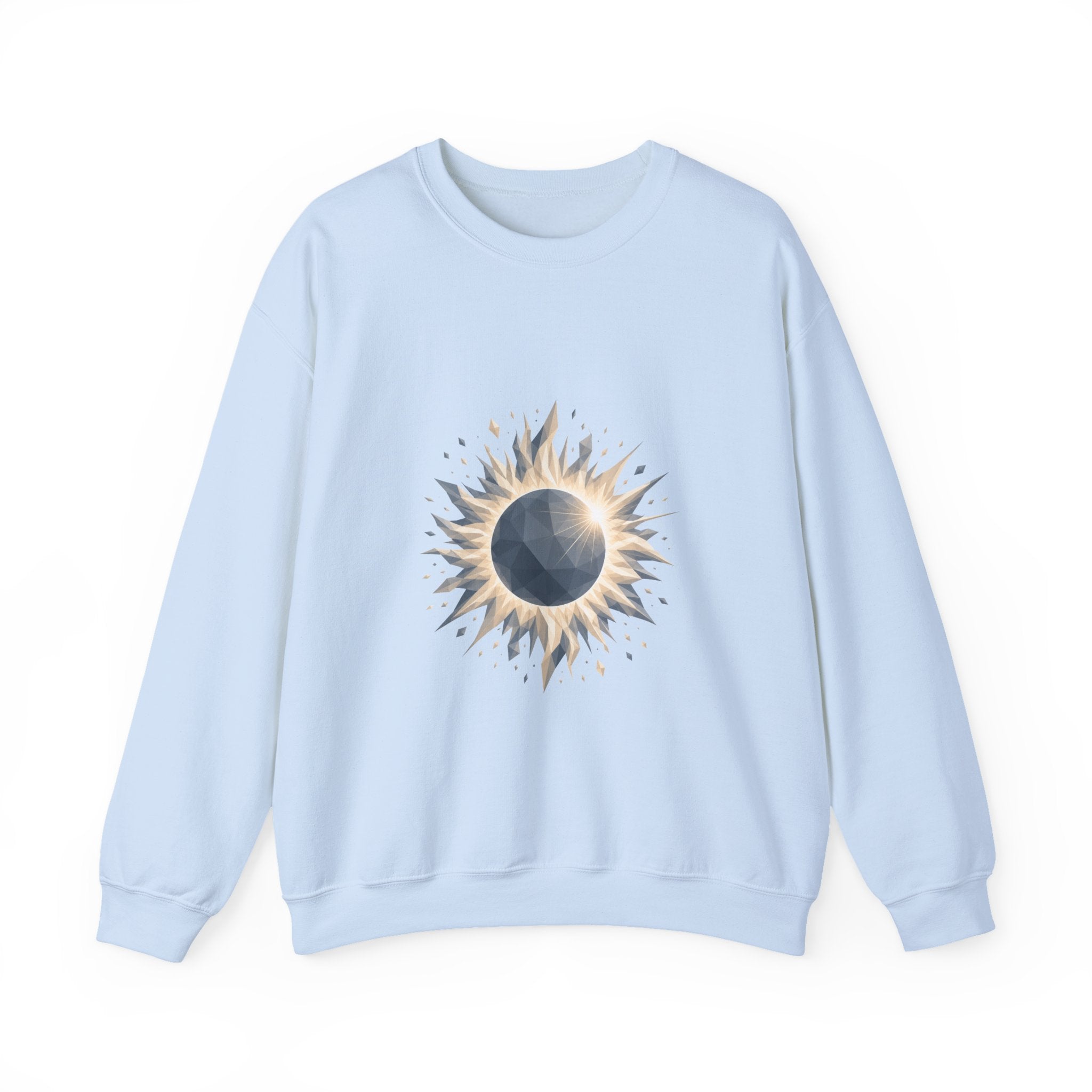 Matching Couple Sweatshirt - Solar & Lunar Eclipse Matching Couple Premium Fleece Sweatshirt Geometric Art His Hers Love Gift - Design A