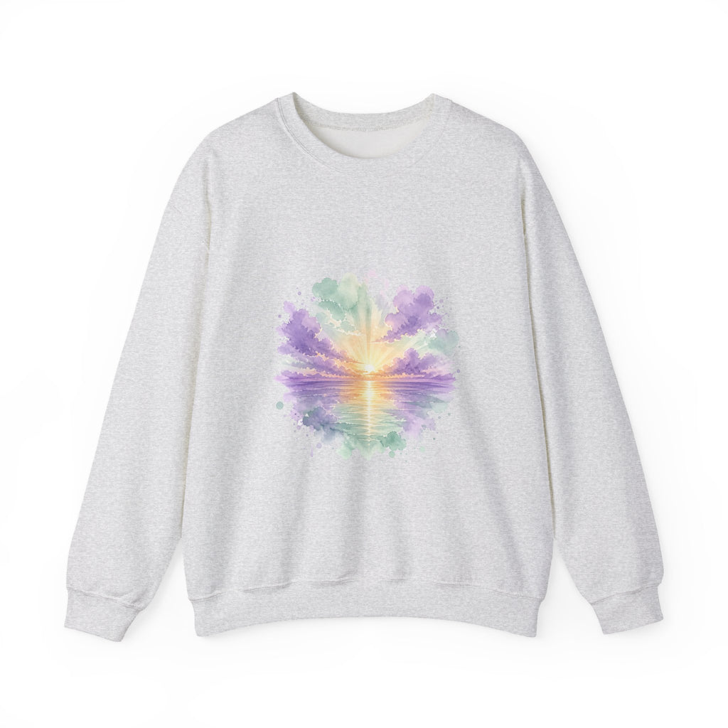 Matching Couple Sweatshirt - Sunrise & Sunset Matching Couple Comfort Colors Crew Watercolor Art His Hers Birthday Gift - Design A