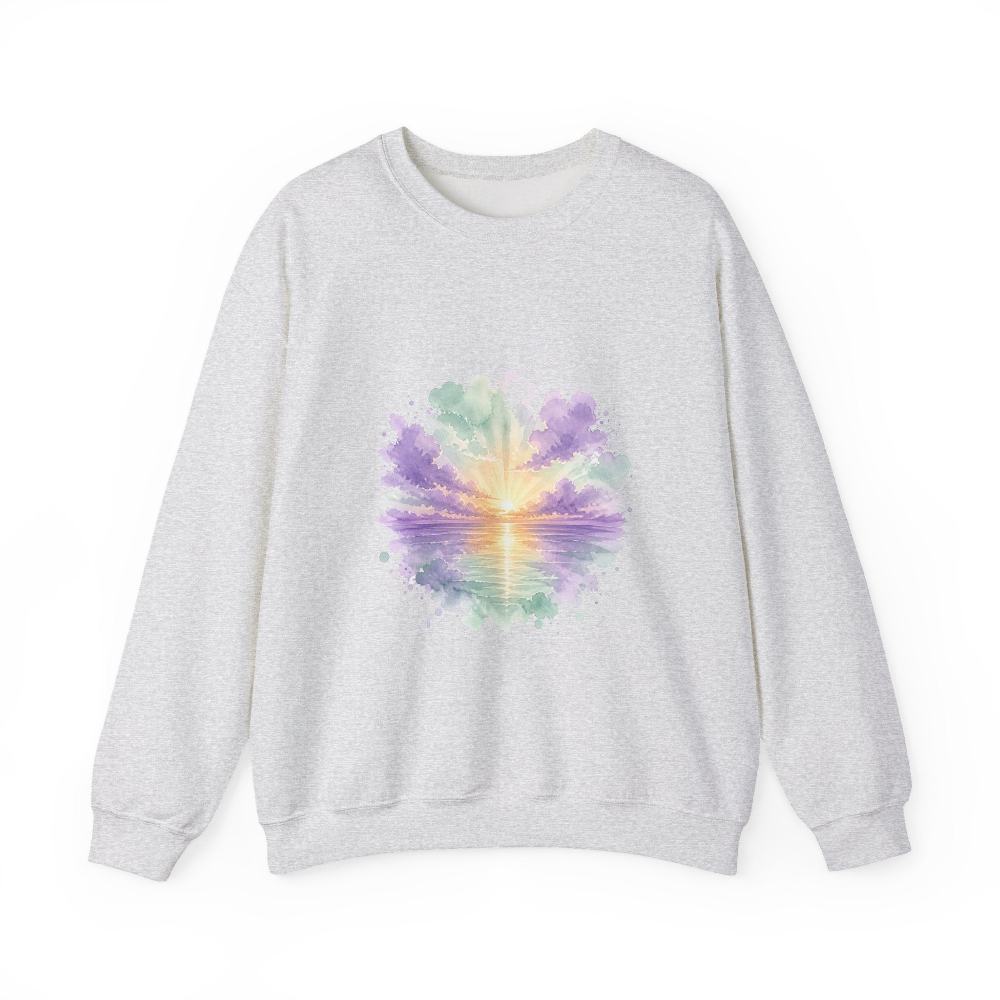 Matching Couple Sweatshirt - Sunrise & Sunset Matching Couple Comfort Colors Crew Watercolor Art His Hers Birthday Gift - Design A