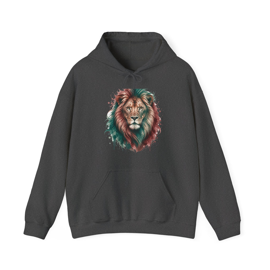 Matching Couple Sweatshirt - Lion & Lamb Matching Couple Hooded Sweatshirt Watercolor Art His Hers Engagement Gift - Design A