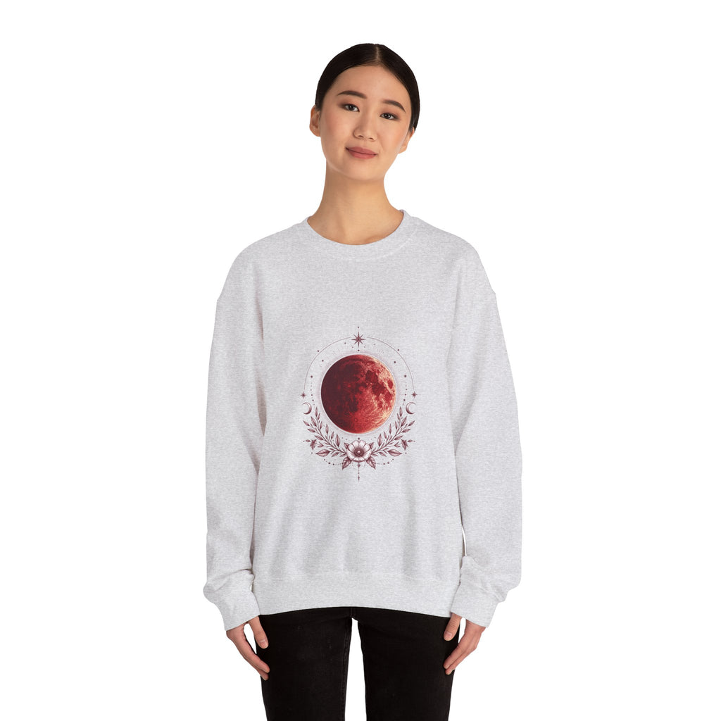 Matching Couple Sweatshirt - Solar & Lunar Eclipse Matching Couple Premium Fleece Sweatshirt Vintage Art His Hers Honeymoon Gift - Design B