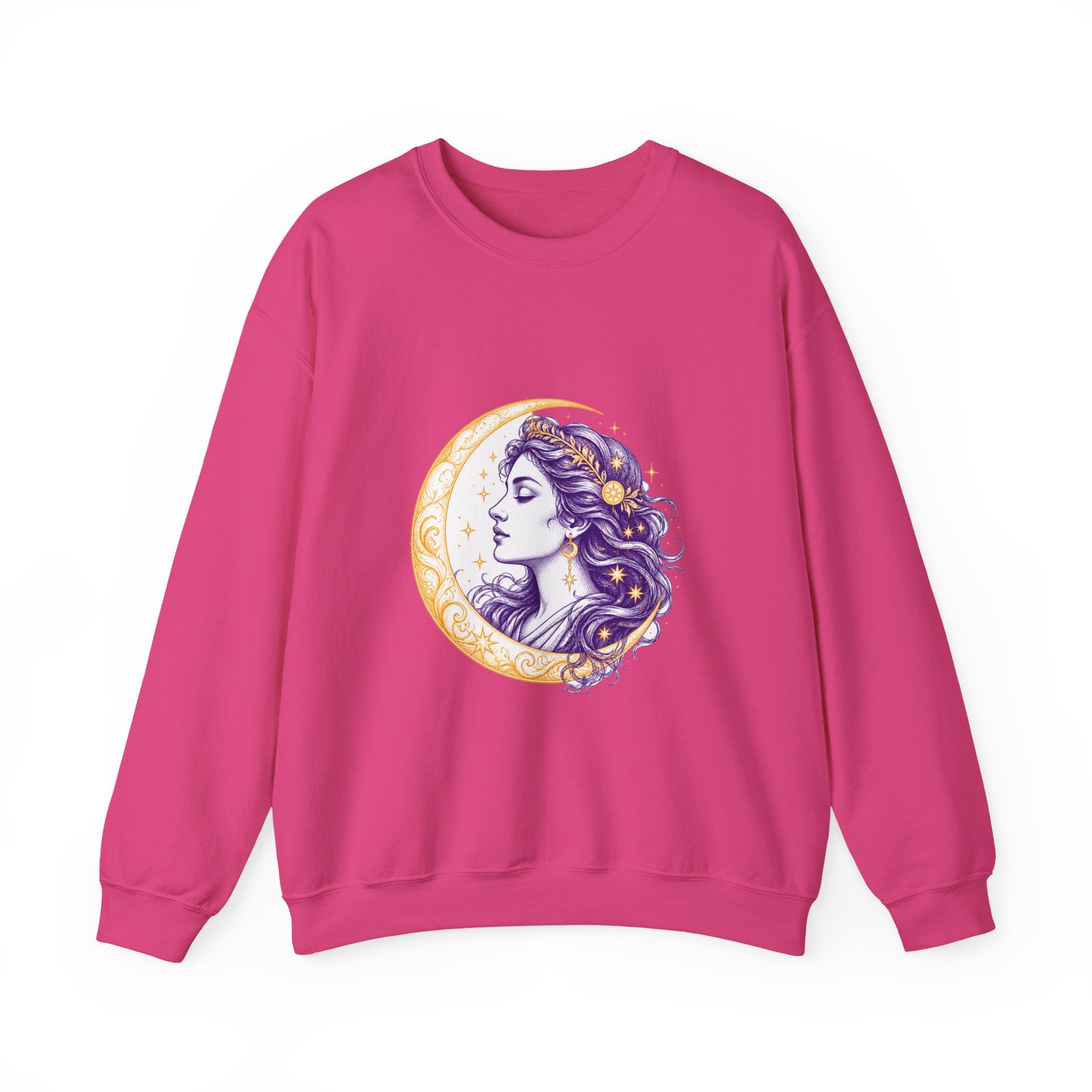 Matching Couple Sweatshirt - Helios & Selene Matching Couple Crewneck Sweatshirt Hand-Drawn Art His Hers Best Friend Gift - Design B