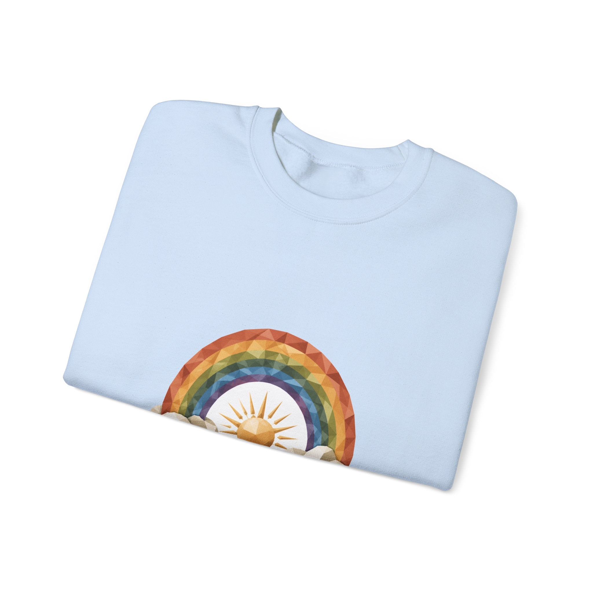 Matching Couple Sweatshirt - Storm & Rainbow Matching Couple Premium Fleece Sweatshirt Geometric Art His Hers Love Gift - Design B