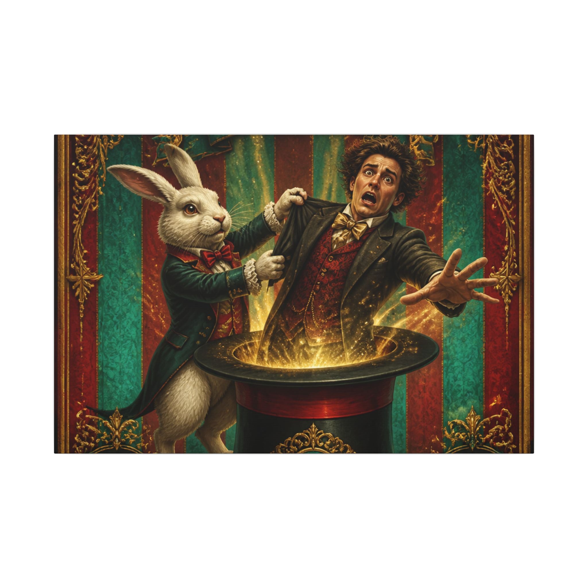 Magic Hat Rabbit Wall Art Canvas 16×20 Baroque Home Office Decor Maximalist Print