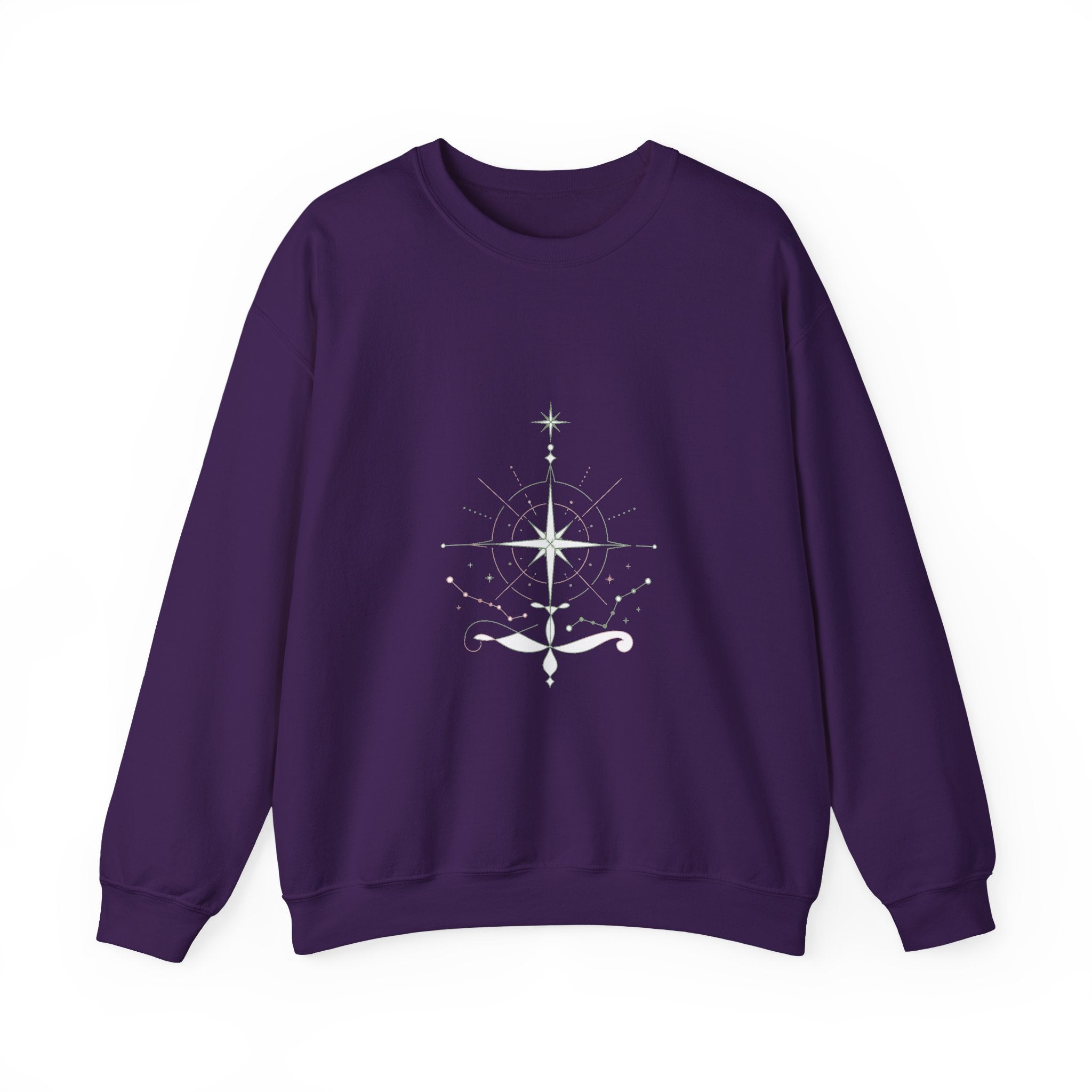 Matching Couple Sweatshirt - Shooting Star & North Star Matching Couple Premium Fleece Sweatshirt Minimalist Art His Hers Christmas Gift - Design B