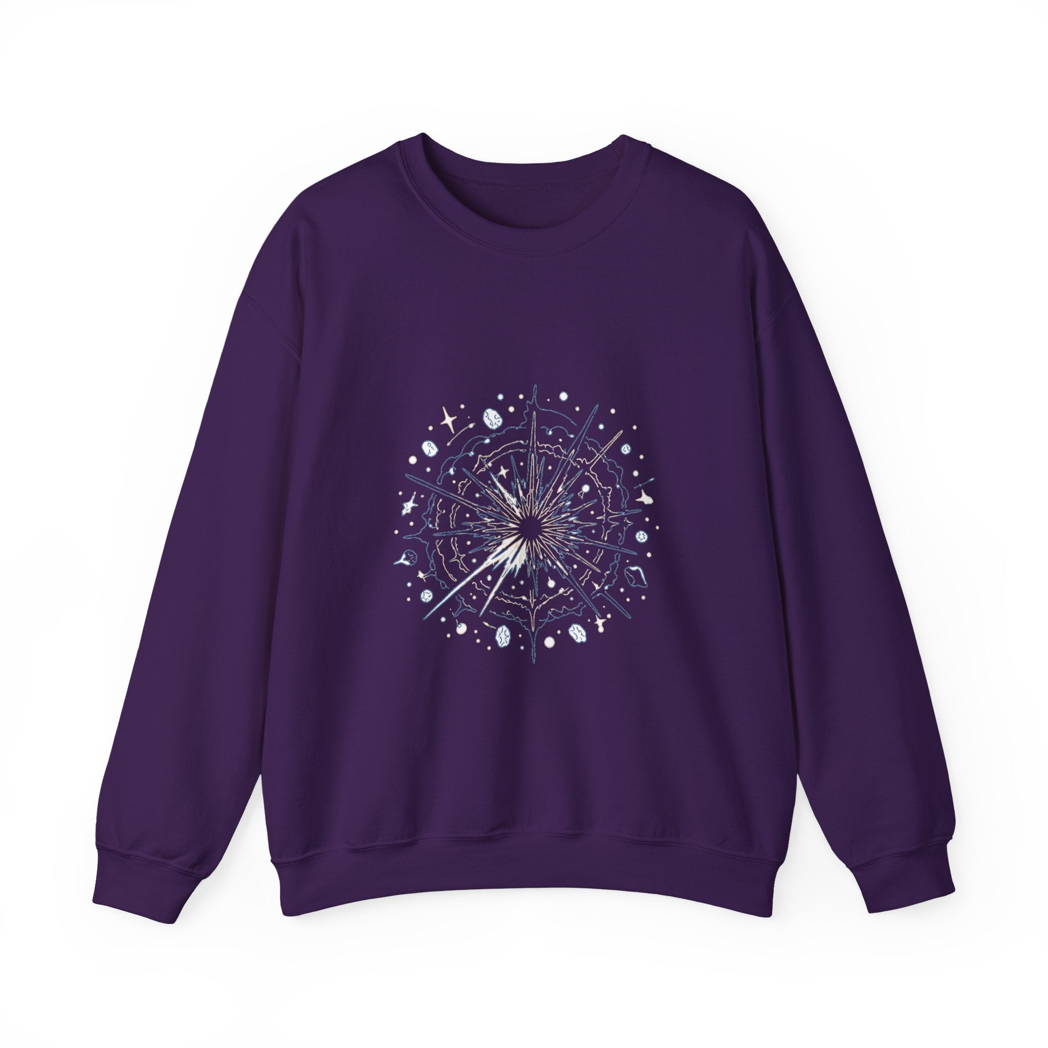 Matching Couple Sweatshirt - Galaxy & Supernova Matching Couple Premium Fleece Sweatshirt Minimalist Art His Hers Christmas Gift - Design B