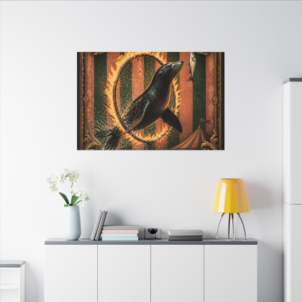 Seal Fire Hoop Wall Art Canvas 24×36 Baroque Studio Decor Maximalist Print
