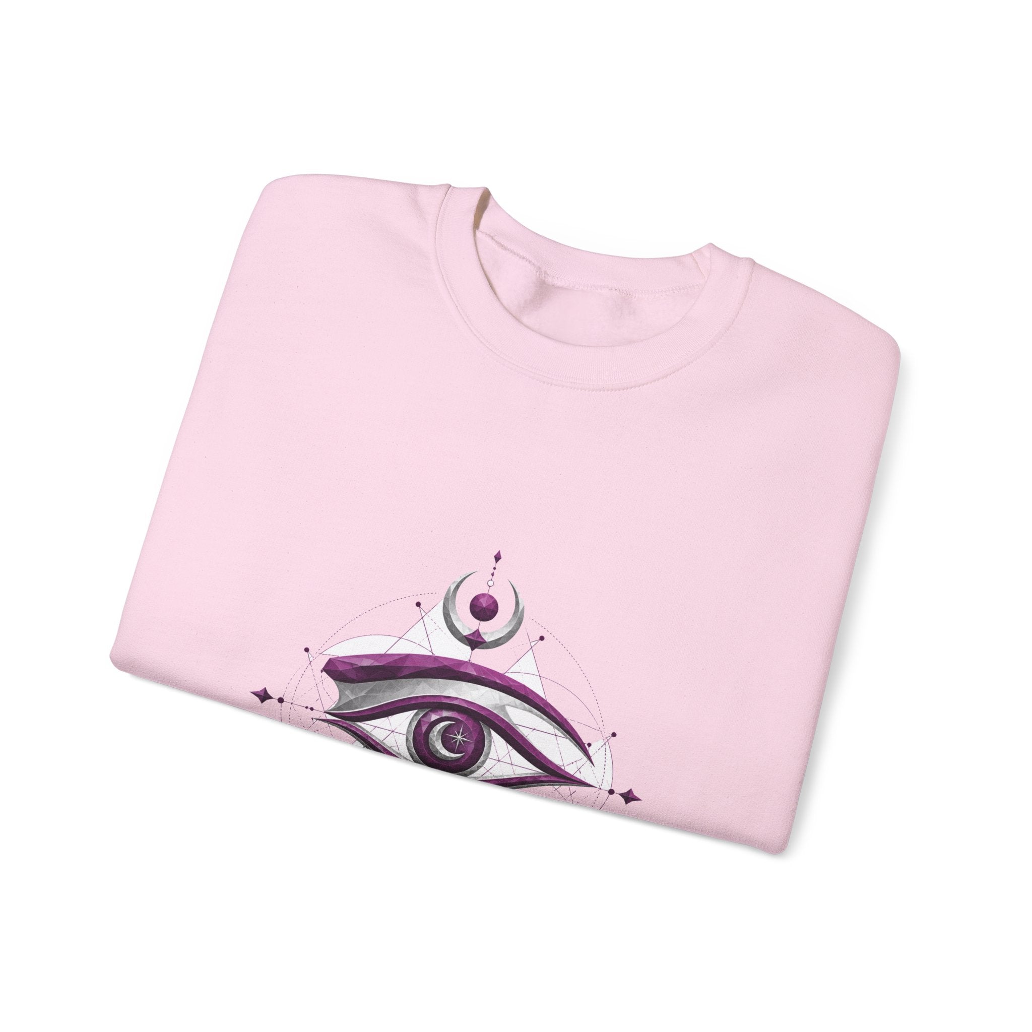 Matching Couple Sweatshirt - Eye of Ra & Horus Matching Couple Crewneck Sweatshirt Geometric Art His Hers Couple Gift - Design B