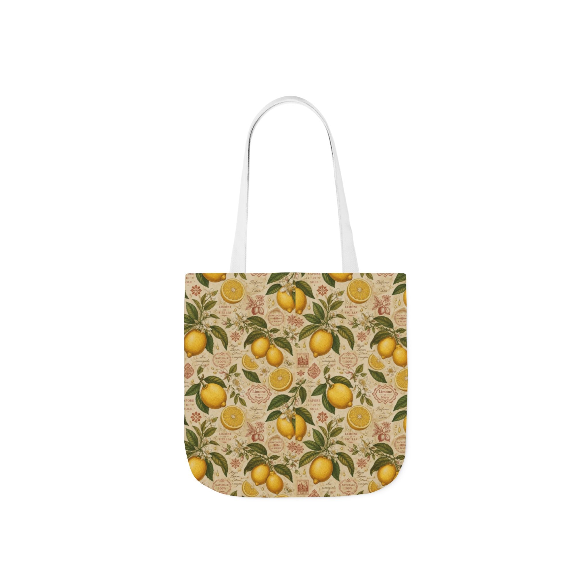 Meyer Lemons Canvas Tote Bag Mediterranean Kitchen Botanical Design Italian Cottagecore Gift