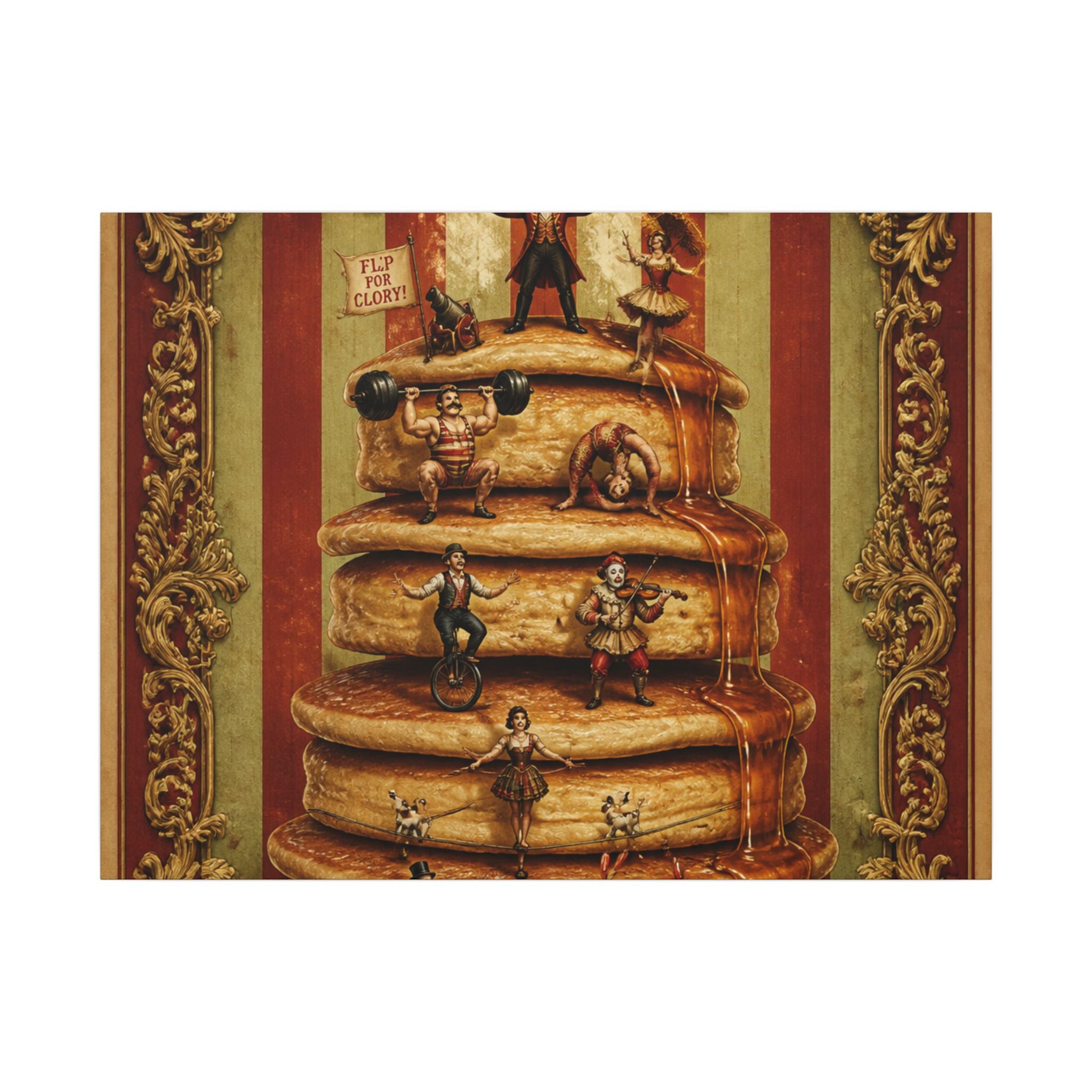 Pancake Stack Platform Wall Art Canvas 16×20 Baroque Home Office Decor Maximalist Print