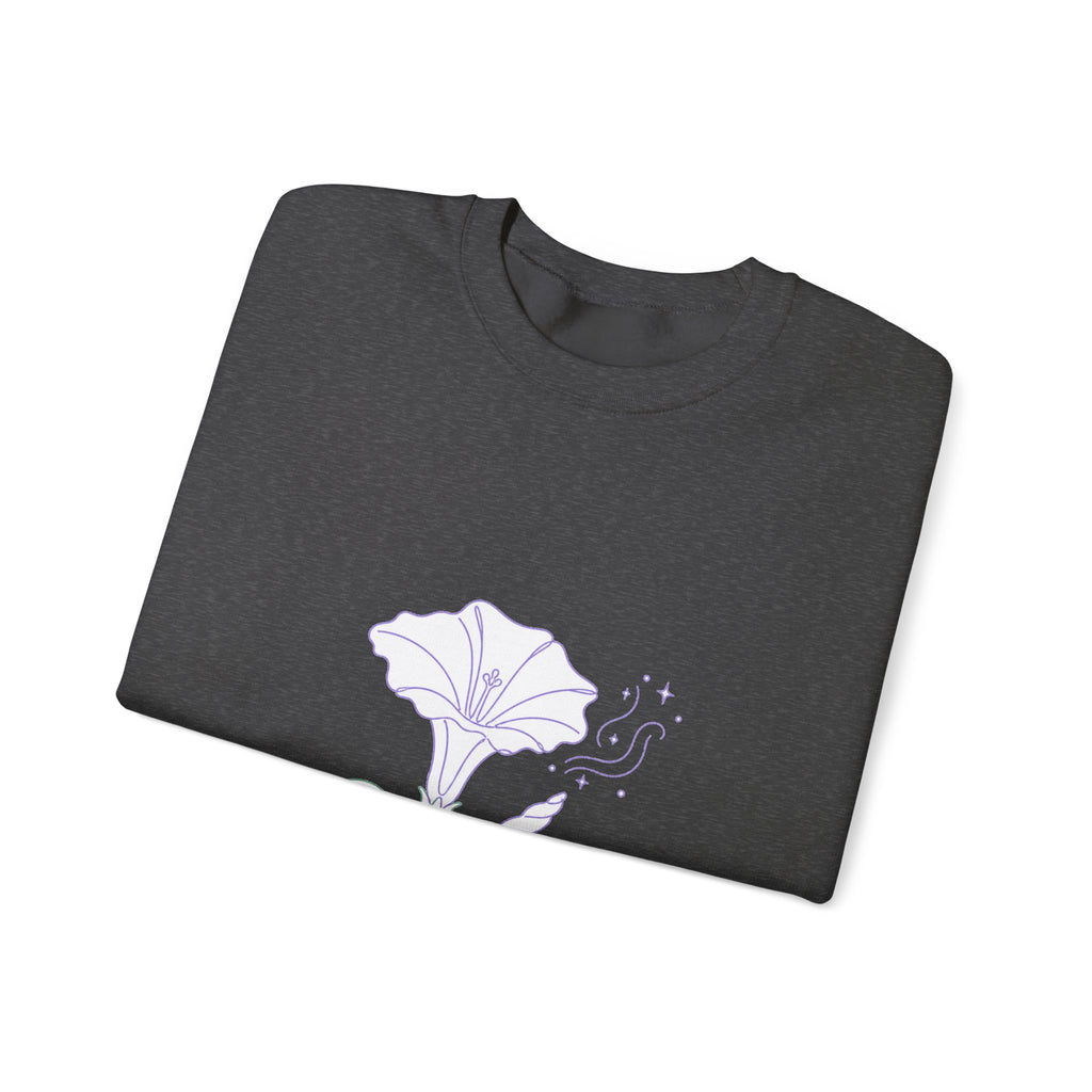 Matching Couple Sweatshirt - Sunflower & Moonflower Matching Couple Comfort Colors Crew Minimalist Art His Hers Christmas Gift - Design B