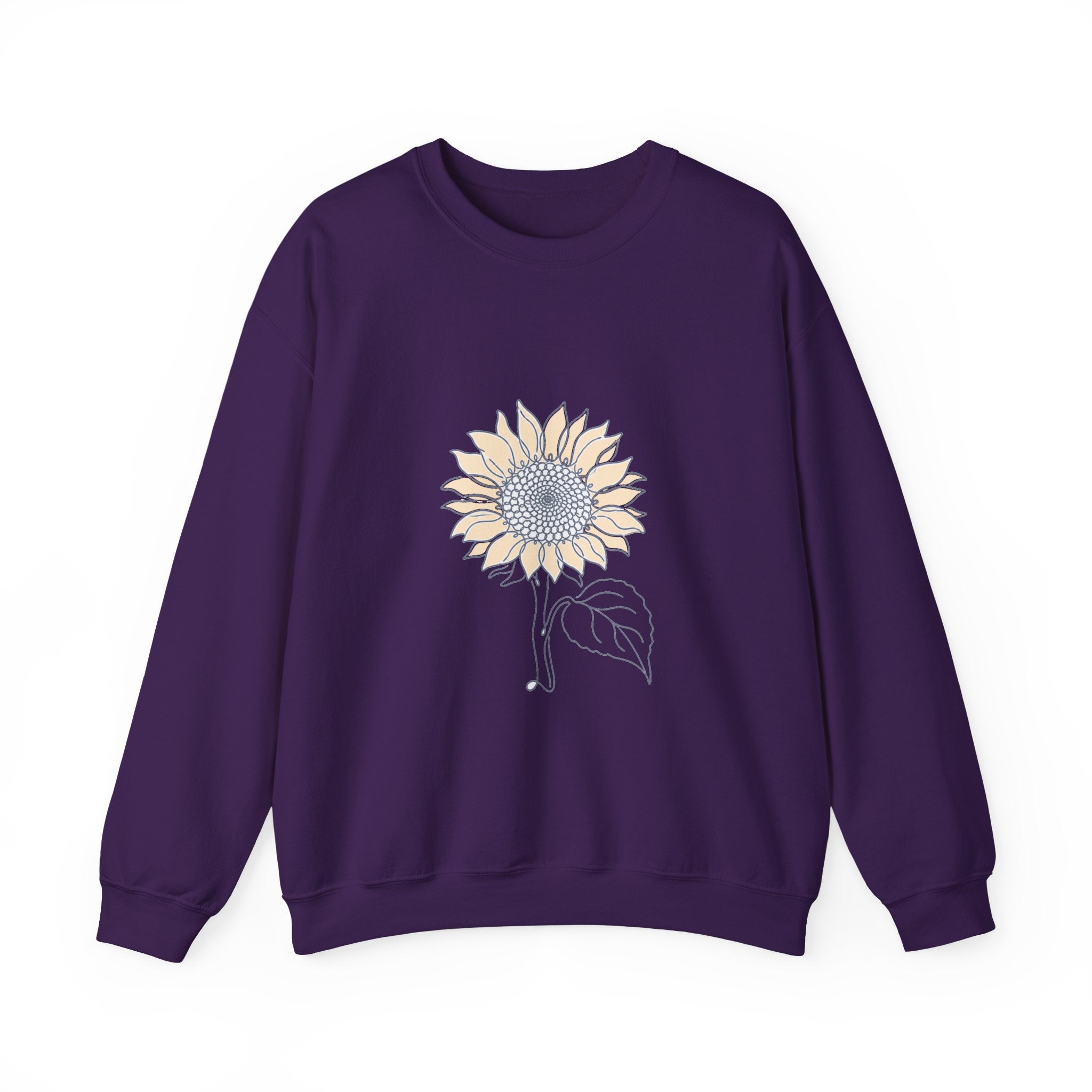 Matching Couple Sweatshirt - Sunflower & Moonflower Matching Couple Premium Fleece Sweatshirt Minimalist Art His Hers Christmas Gift - Design A