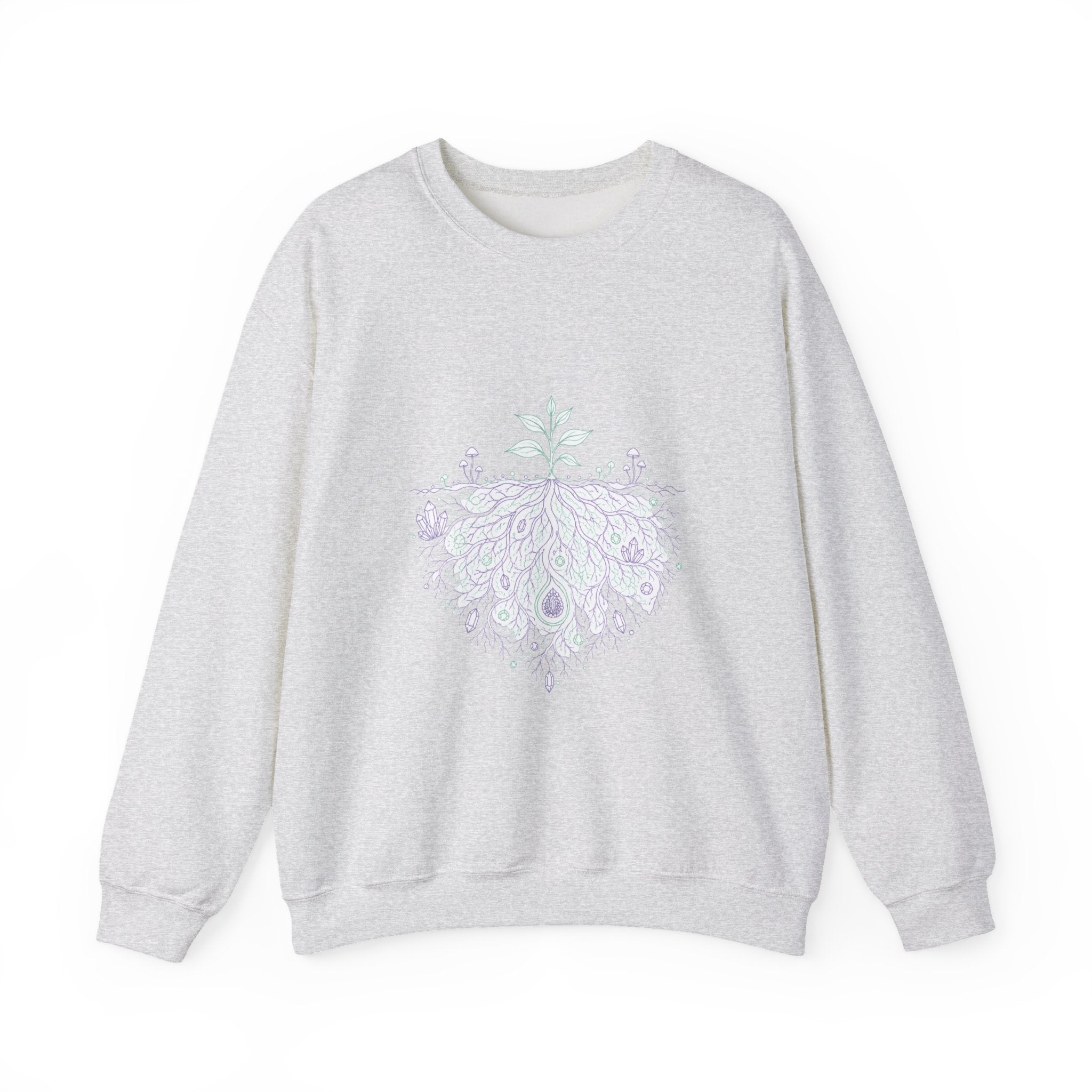 Matching Couple Sweatshirt - Ancient Oak & Deep Roots Matching Couple Comfort Colors Crew Minimalist Art His Hers Christmas Gift - Design B