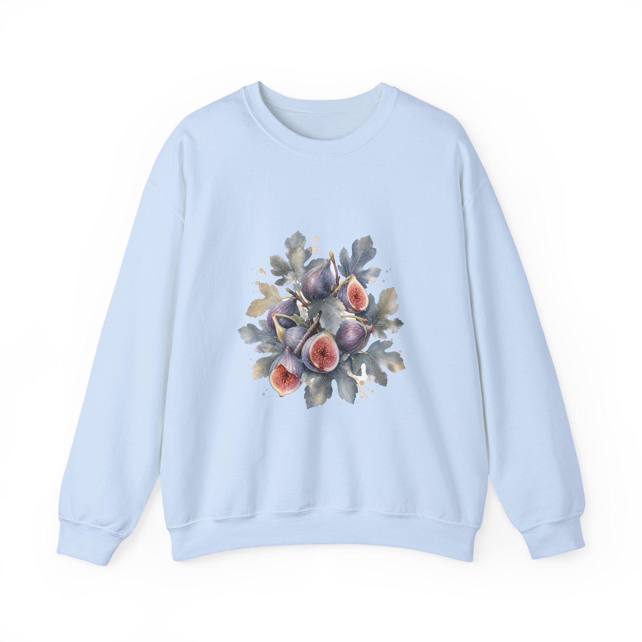 Matching Couple Sweatshirt - Olive Branch & Fig Matching Couple Crewneck Sweatshirt Watercolor Art His Hers Engagement Gift - Design B