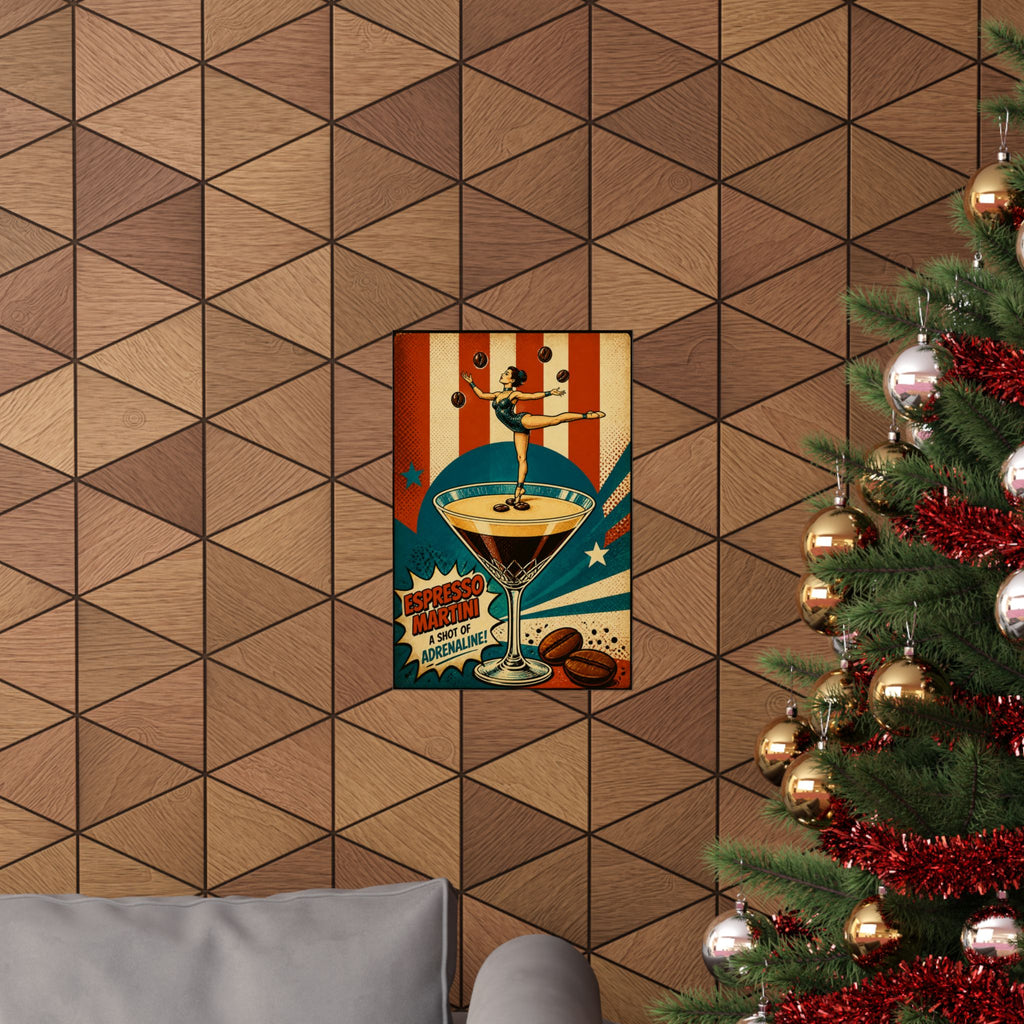 Espresso Martini Acrobat Wall Art Poster 18×24 Pop Art Living Room Decor Maximalist Print