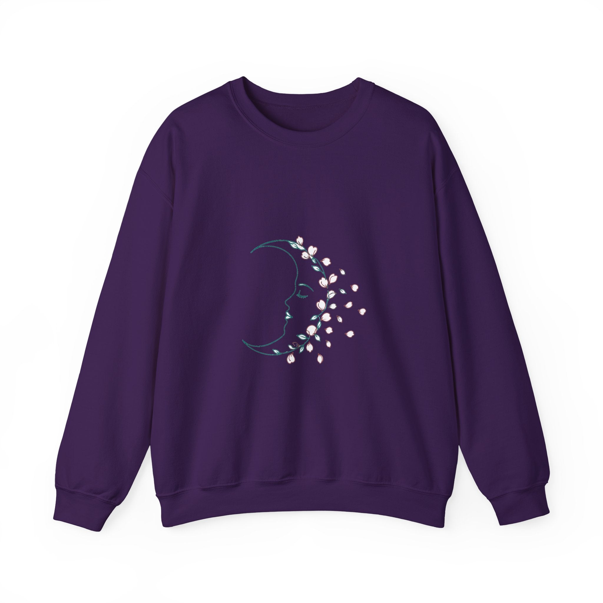 Matching Couple Sweatshirt - Waxing & Waning Moon Matching Couple Premium Fleece Sweatshirt Minimalist Art His Hers Christmas Gift - Design B
