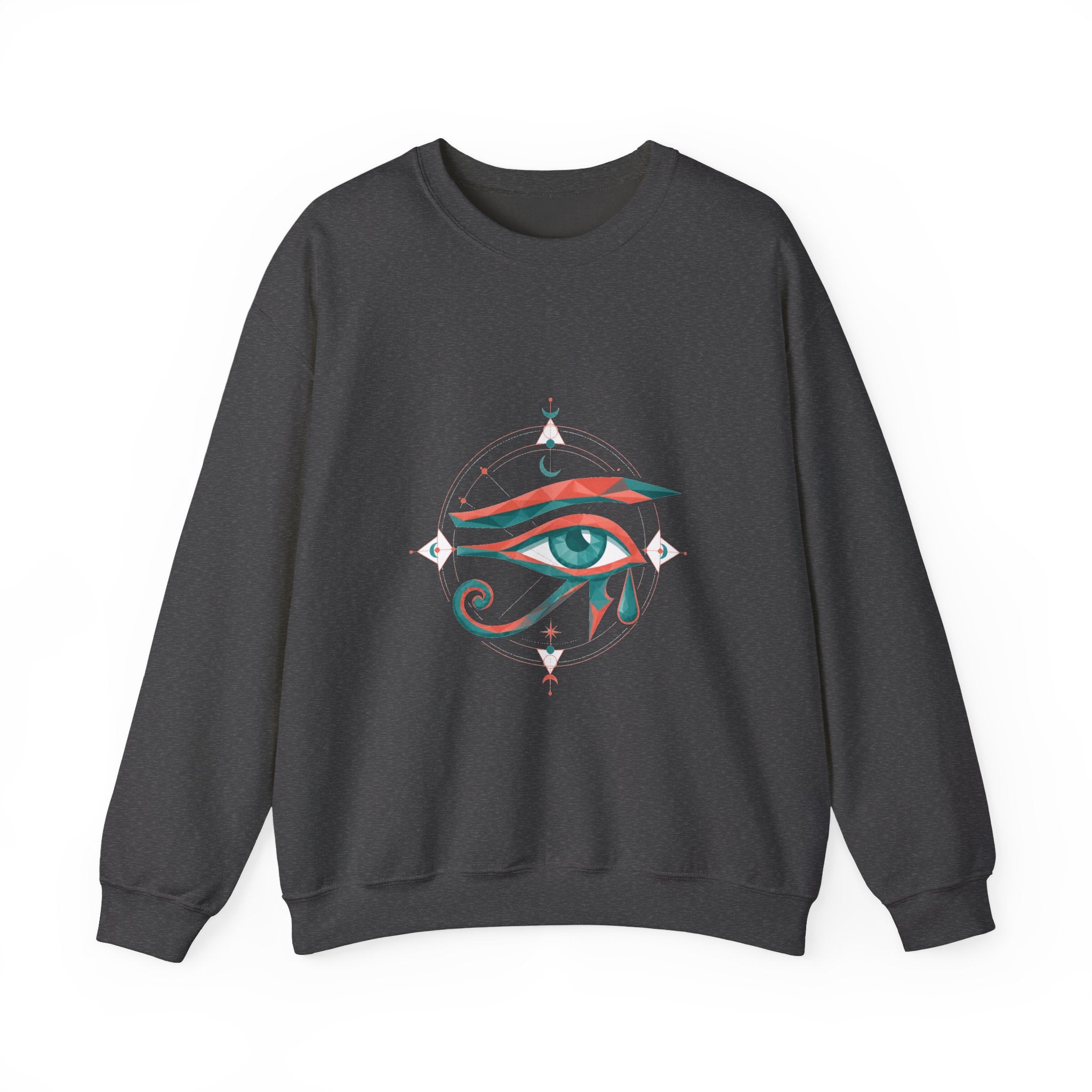 Matching Couple Sweatshirt - Eye of Ra & Horus Matching Couple Comfort Colors Crew Geometric Art His Hers Love Gift - Design B