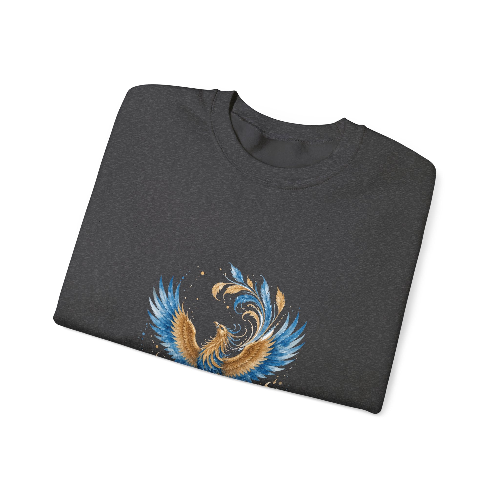Matching Couple Sweatshirt - Dragon & Phoenix Matching Couple Premium Fleece Sweatshirt Watercolor Art His Hers Birthday Gift - Design B