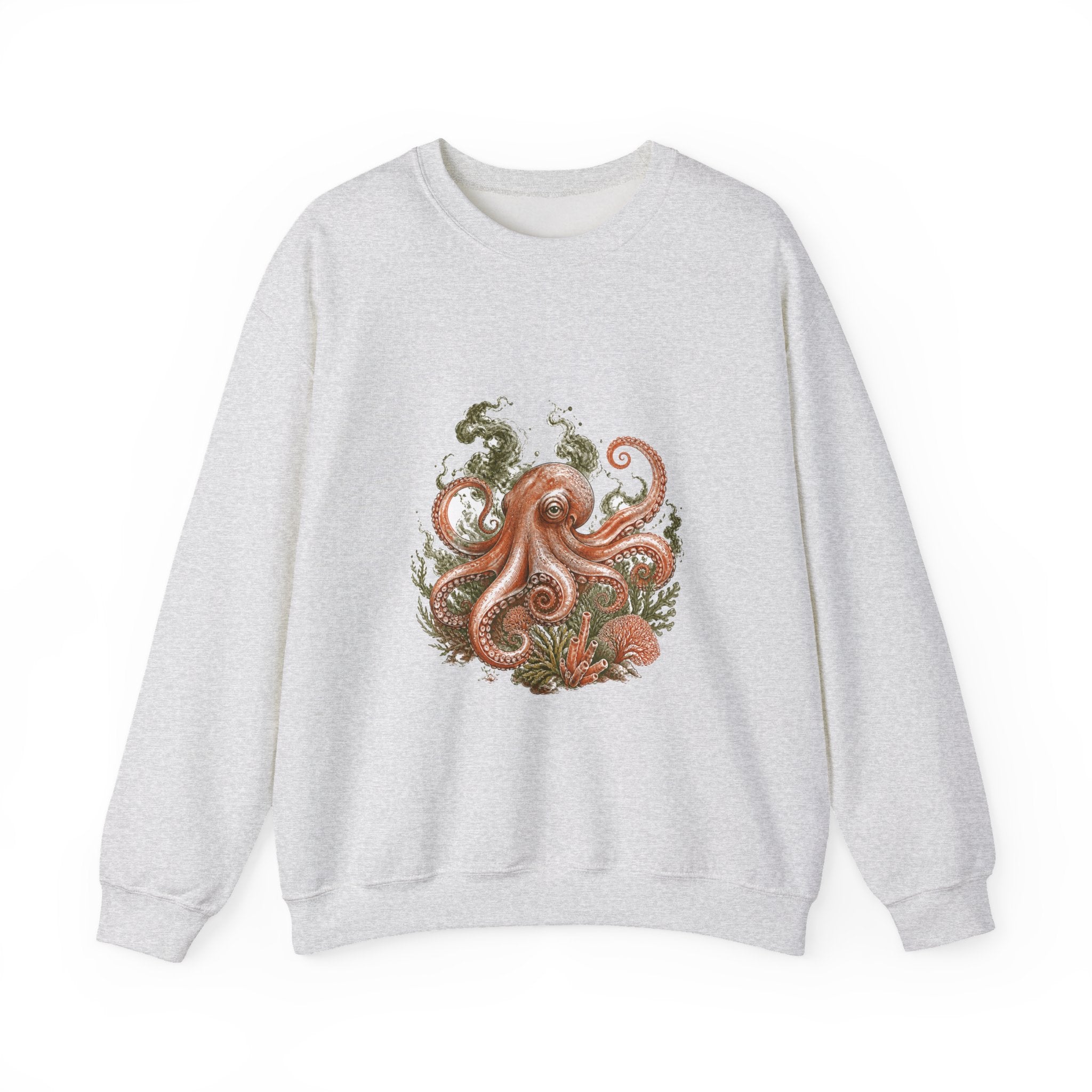 Matching Couple Sweatshirt - Octopus & Jellyfish Matching Couple Comfort Colors Crew Hand-Drawn Art His Hers Anniversary Gift - Design A