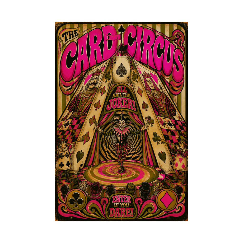 Playing Cards Tent Wall Art Poster 18×24 Psychedelic Cafe Decor Maximalist Print