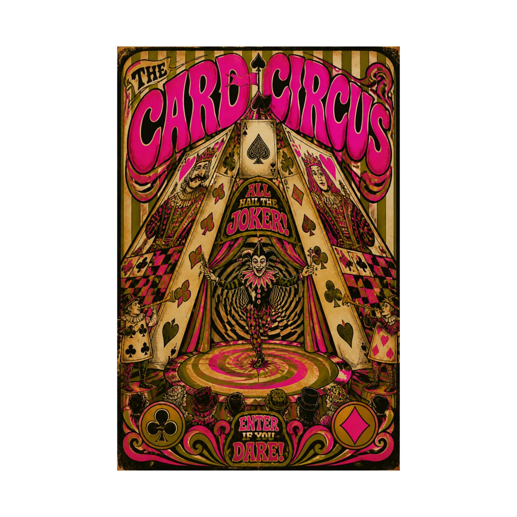 Playing Cards Tent Wall Art Poster 18×24 Psychedelic Cafe Decor Maximalist Print