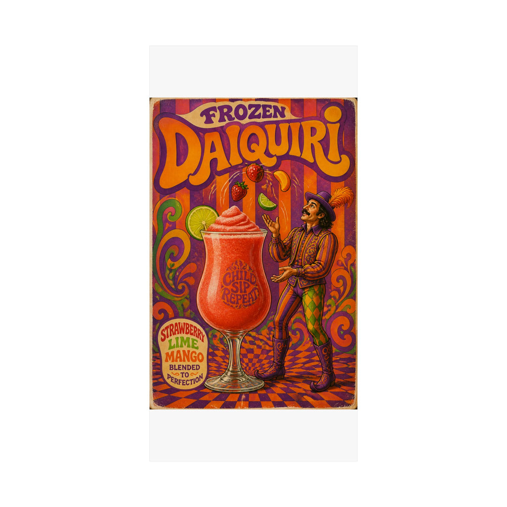 Daiquiri Fruit Juggler Wall Art Poster 24×36 Psychedelic Dining Room Decor Maximalist Print