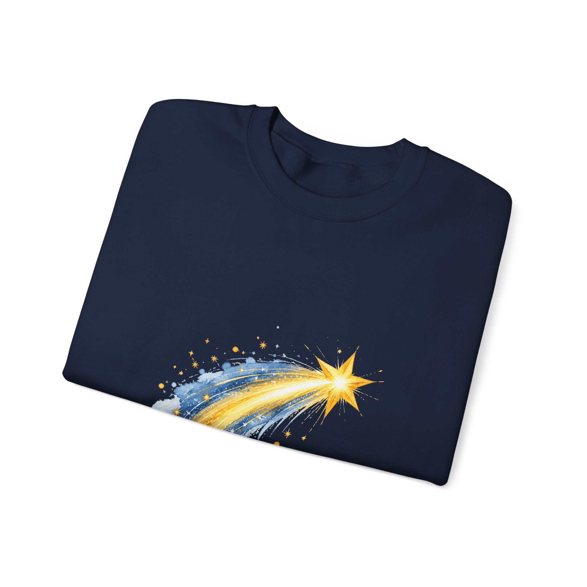 Matching Couple Sweatshirt - Shooting Star & North Star Matching Couple Comfort Colors Crew Watercolor Art His Hers Birthday Gift - Design A