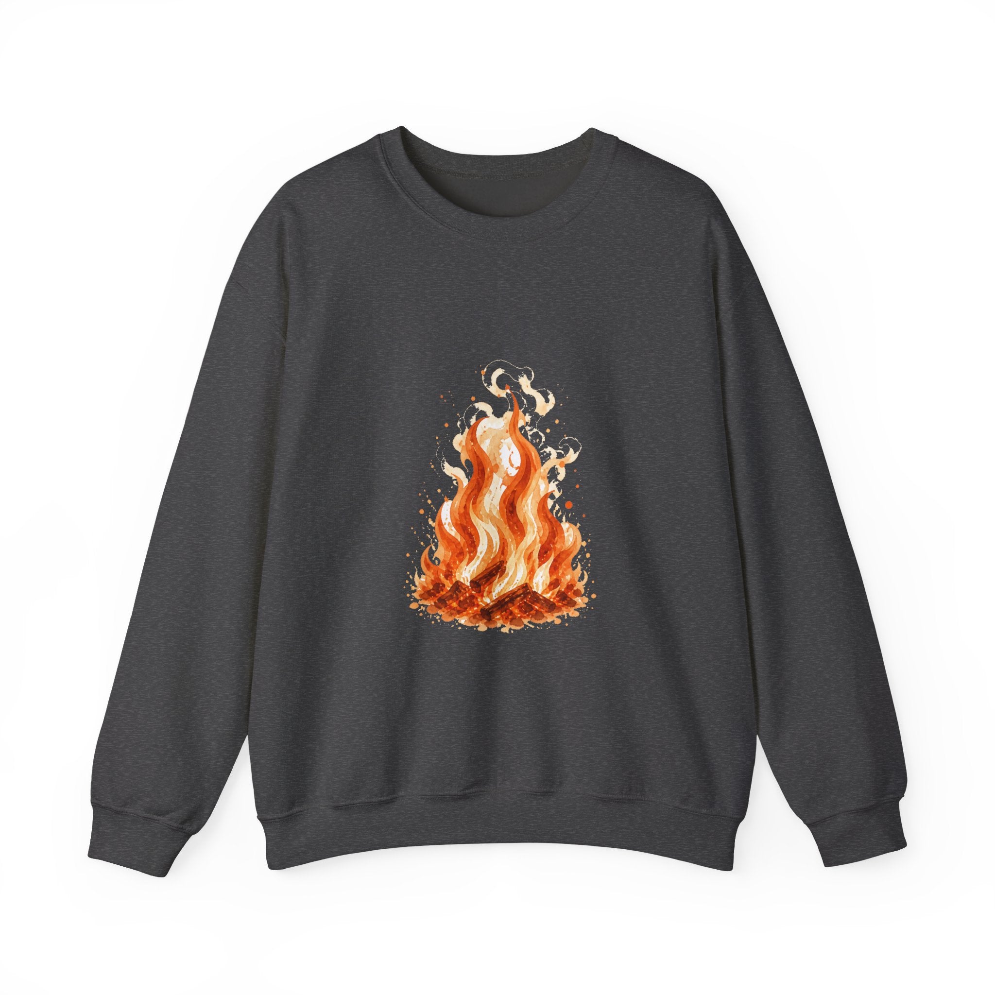 Matching Couple Sweatshirt - Wildfire & Waterfall Matching Couple Comfort Colors Crew Watercolor Art His Hers Birthday Gift - Design A