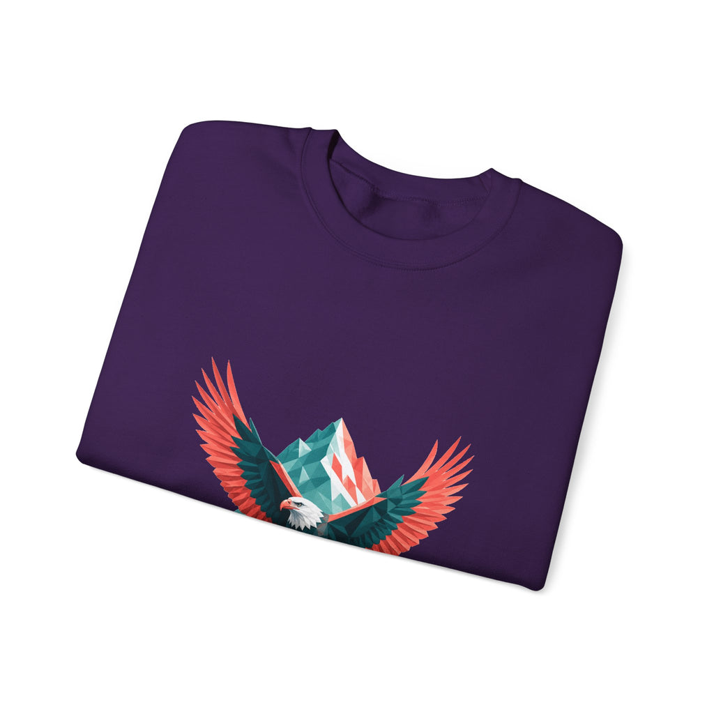 Matching Couple Sweatshirt - Eagle & Whale Matching Couple Comfort Colors Crew Geometric Art His Hers Love Gift - Design A